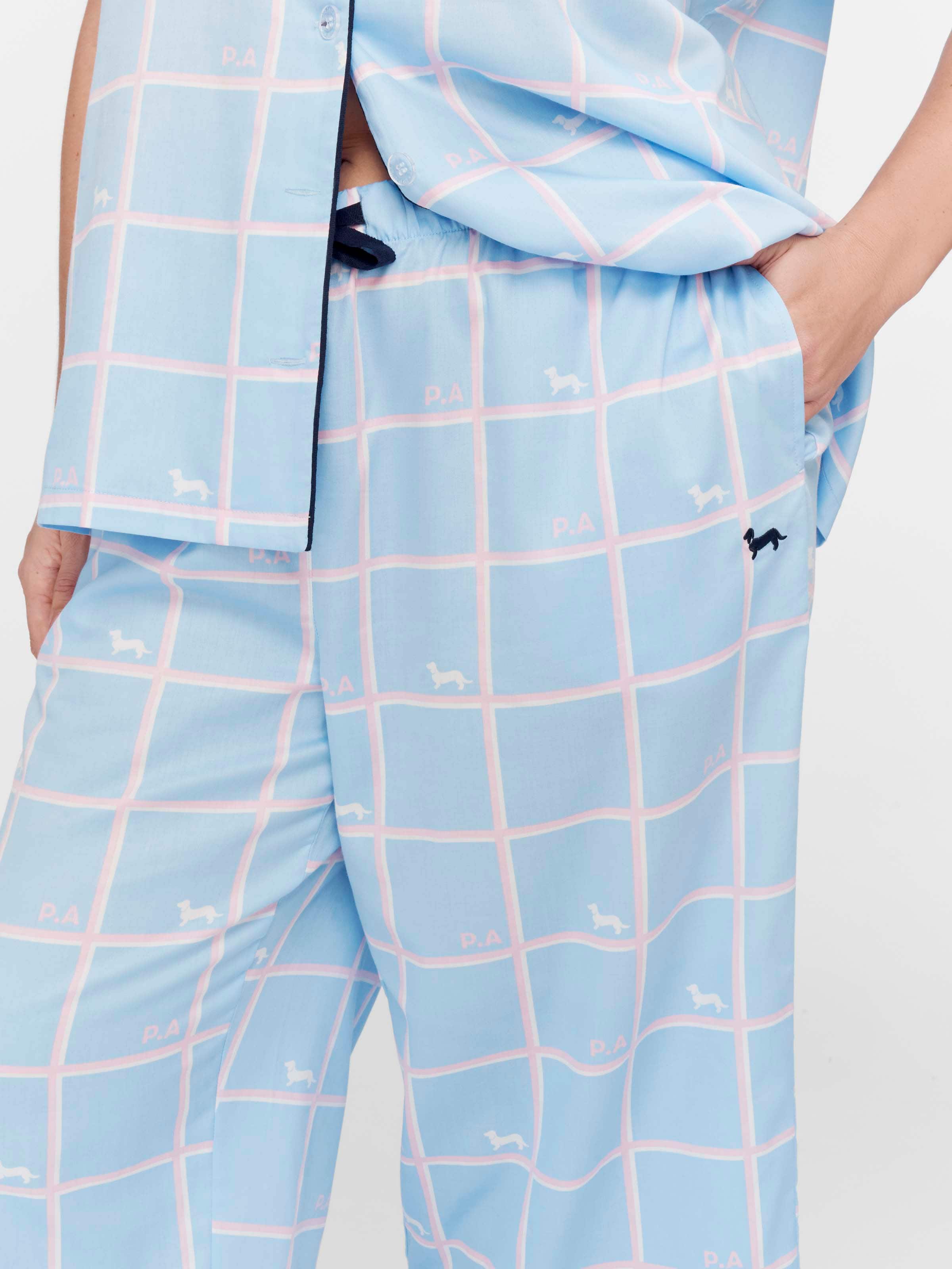 P.A. Plus Windowpane Penny 100% Cotton Pj Pant