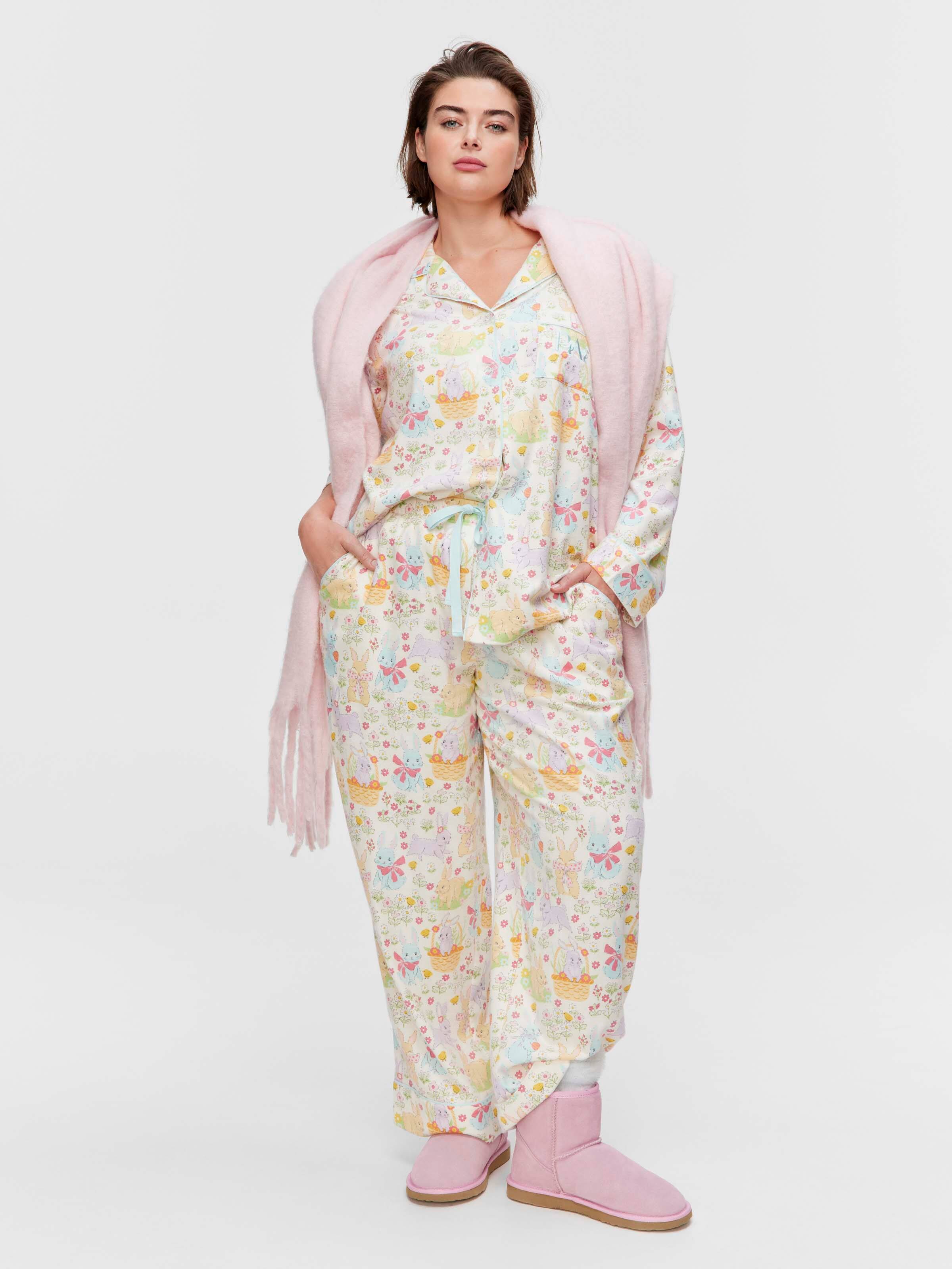 P.A. Plus Vintage Bunny Bamboo Flannelette Classic Pj Set