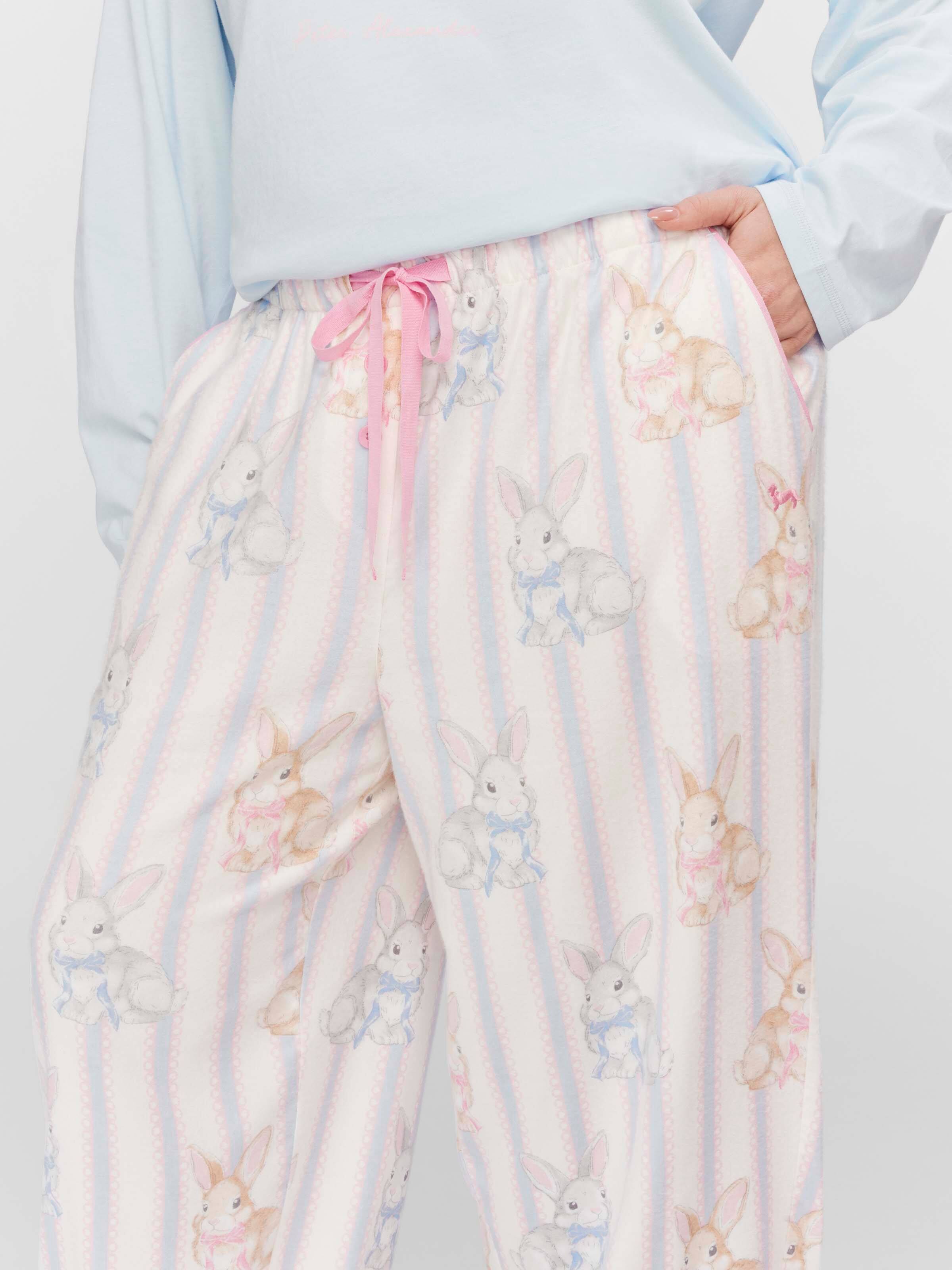 P.A. Plus Bow Bunny Bamboo Flannelette Classic Pj Pant