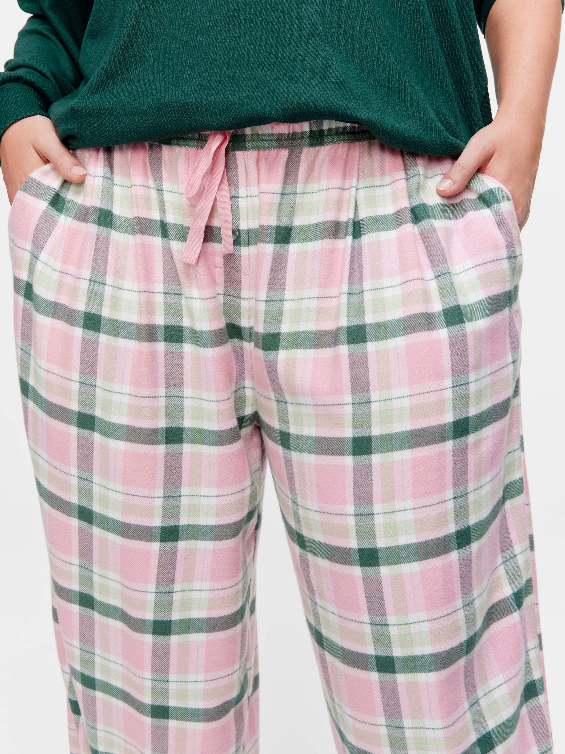 P.A. Plus Forest Check Bamboo Flannelette Wide Leg Pj Pant