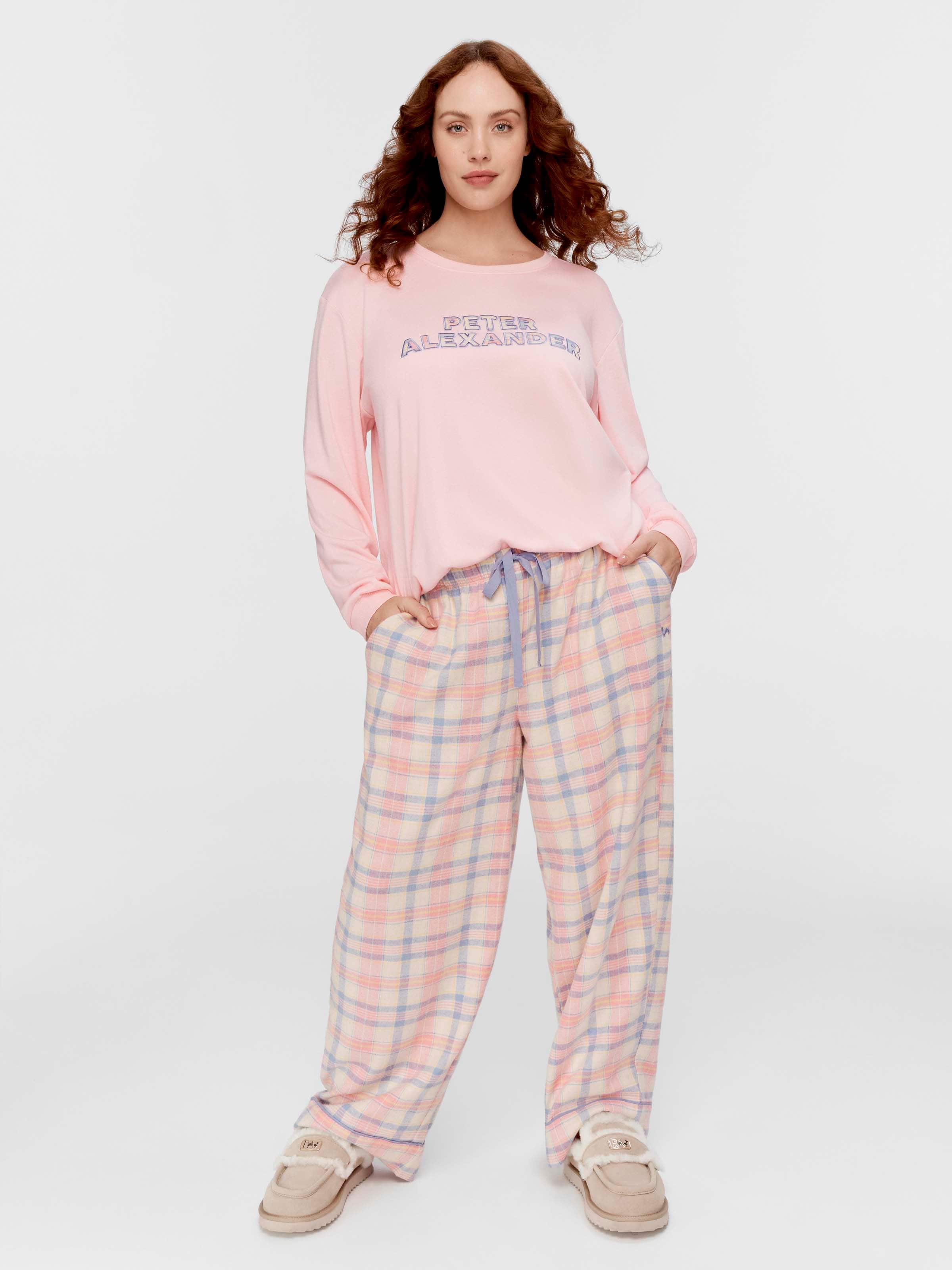 P.A. Plus Pastel Check 100% Cotton Flannelette Classic Pj Pant