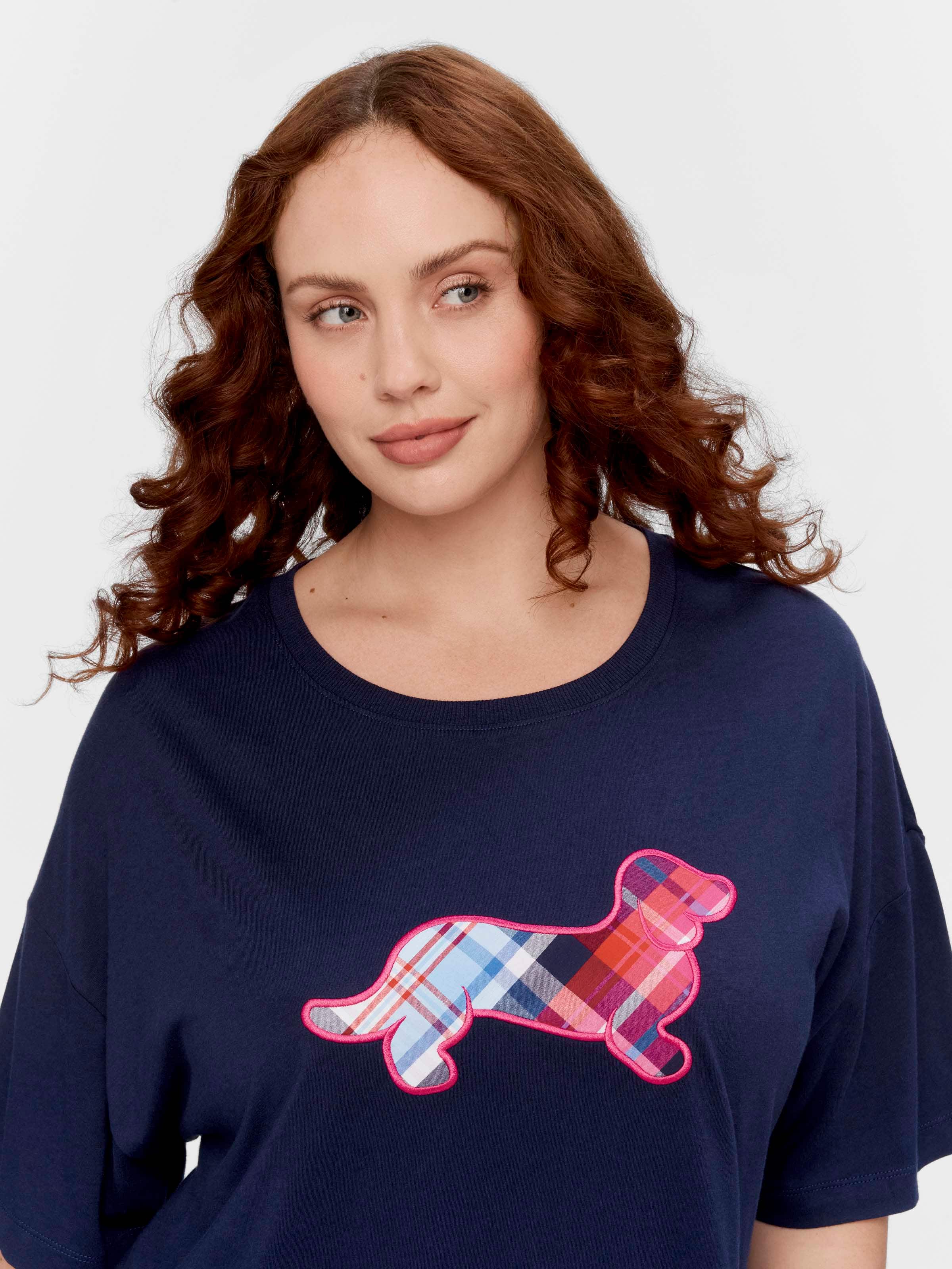 P.A. Plus Navy Check Penny Tee