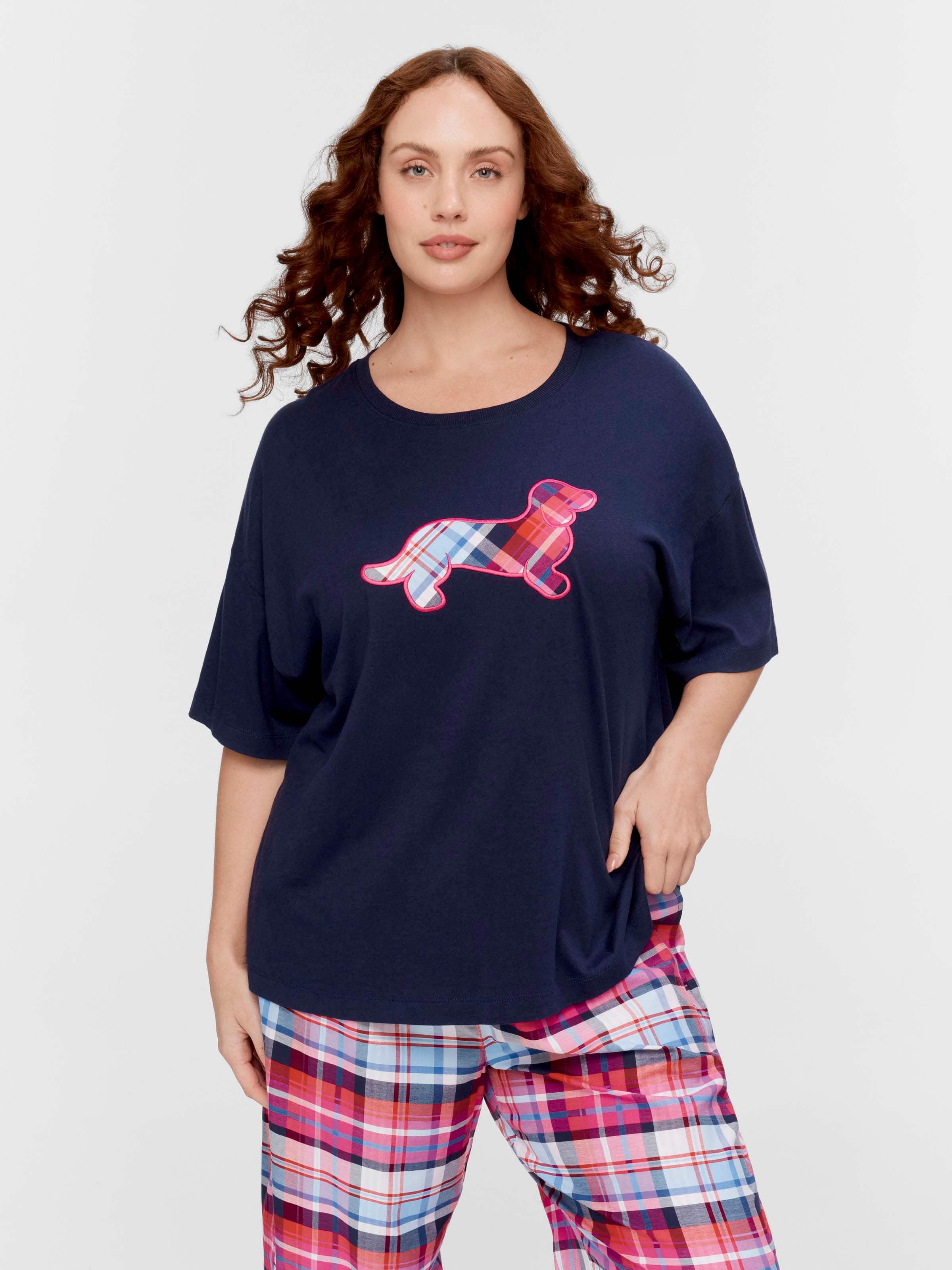 P.A. Plus Navy Check Penny Tee