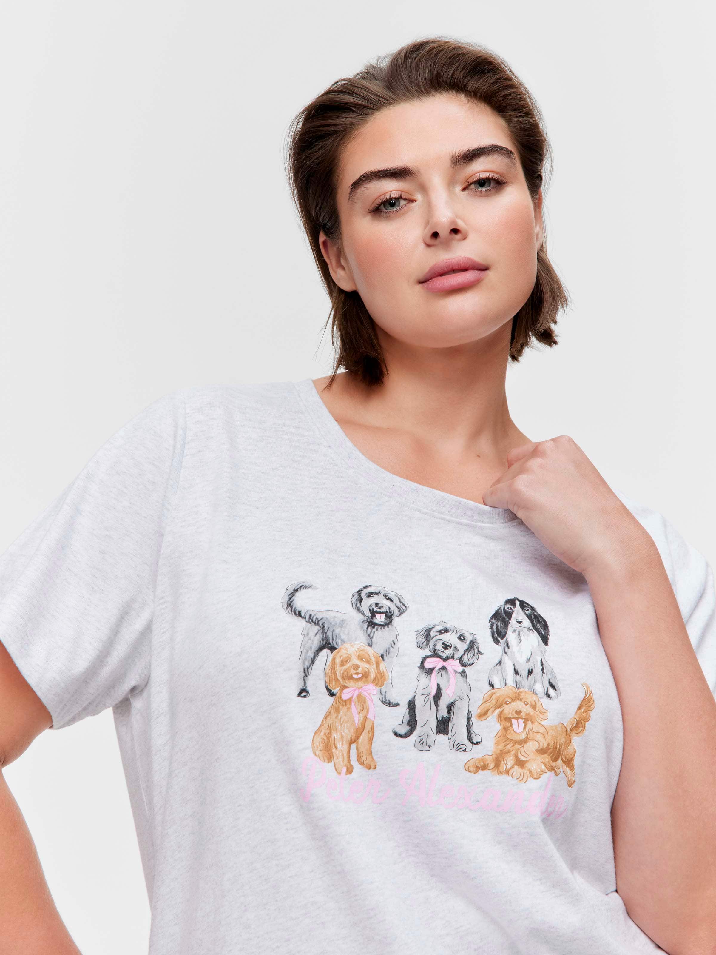 P.A. Plus All The Dogs 100% Cotton Boyfriend Tee