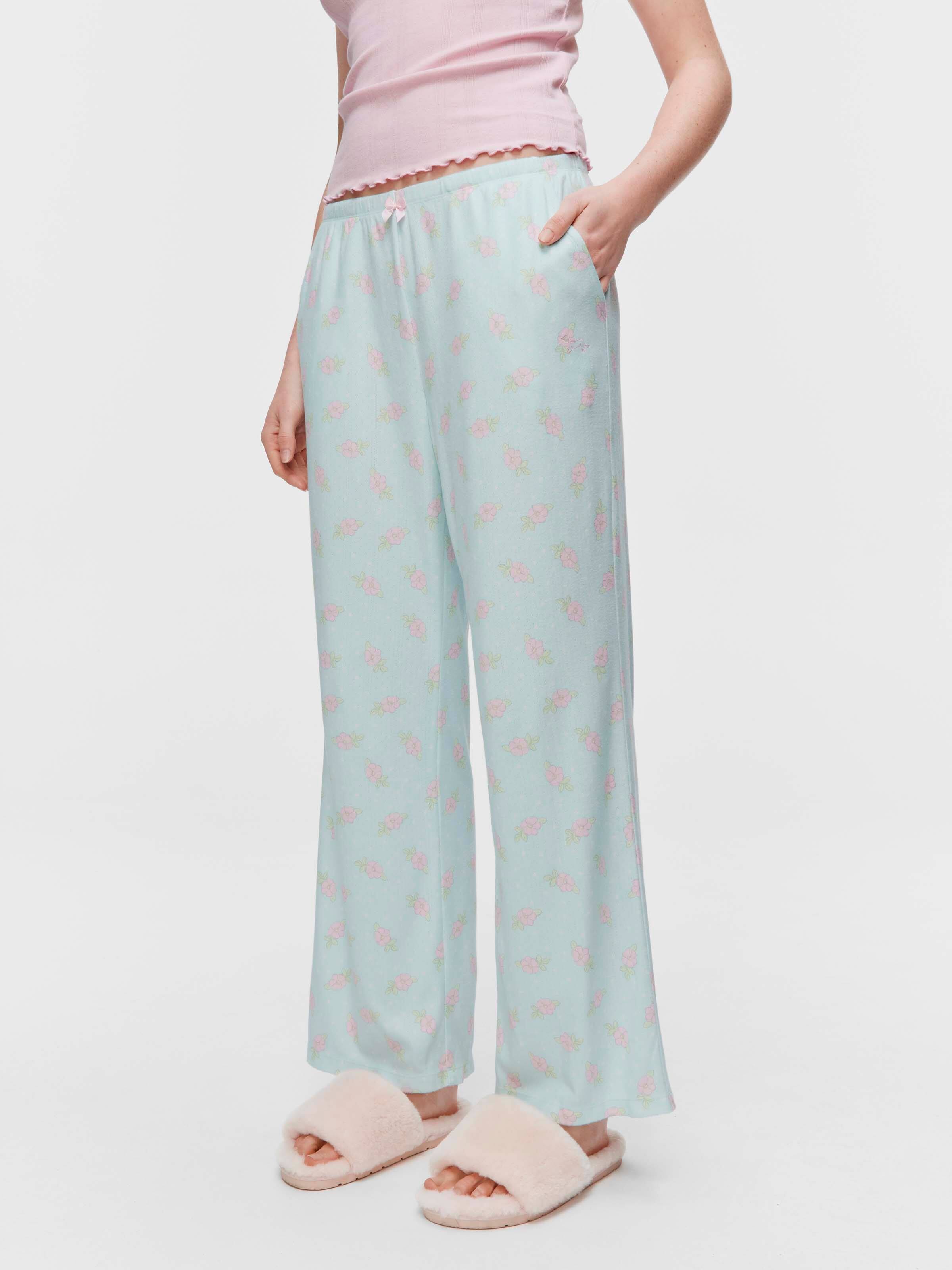 Pointelle Ditsy Floral Wide Leg Pj Bottom