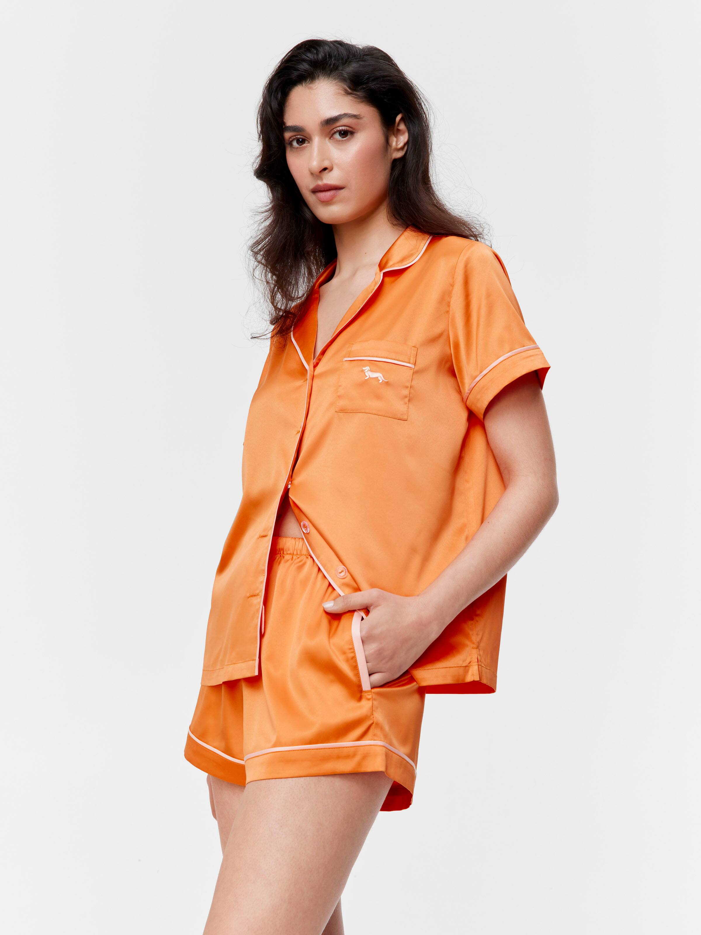 Sunset Chic Satin Shortie Pj Set