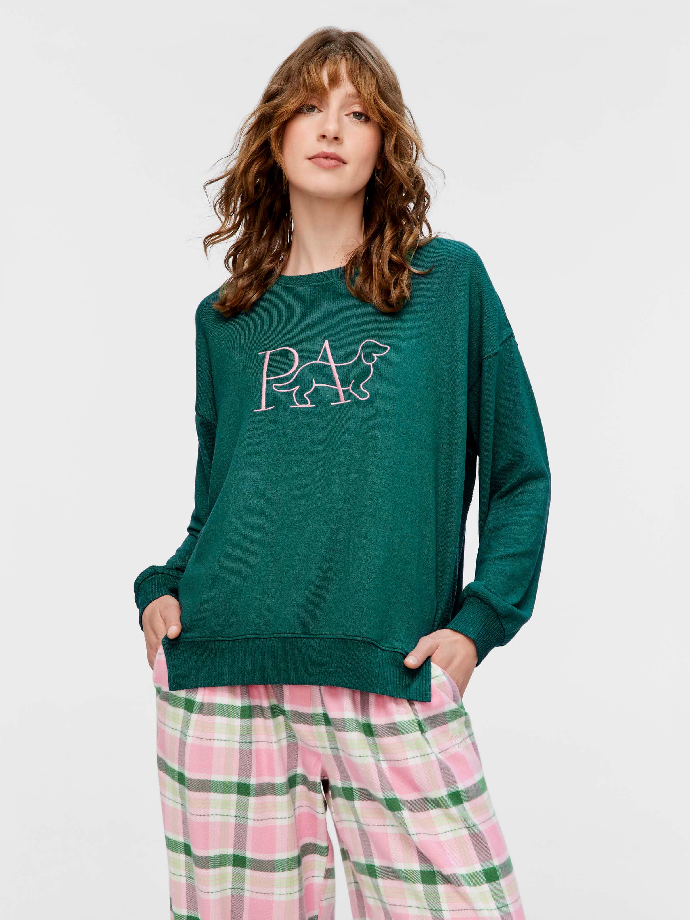 Forest Logo Plush Oversized Long Sleeve Top