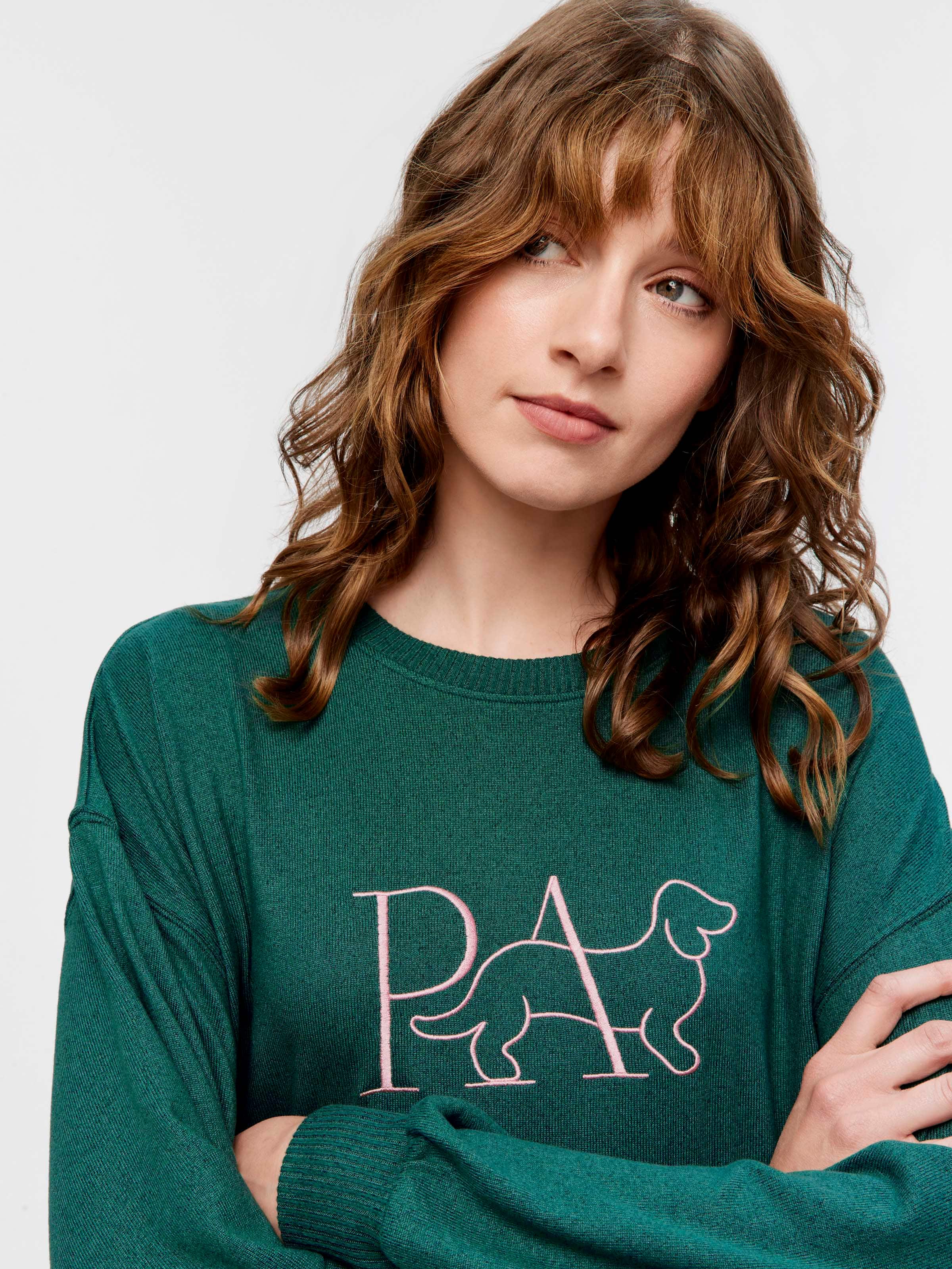 Forest Logo Plush Oversized Long Sleeve Top