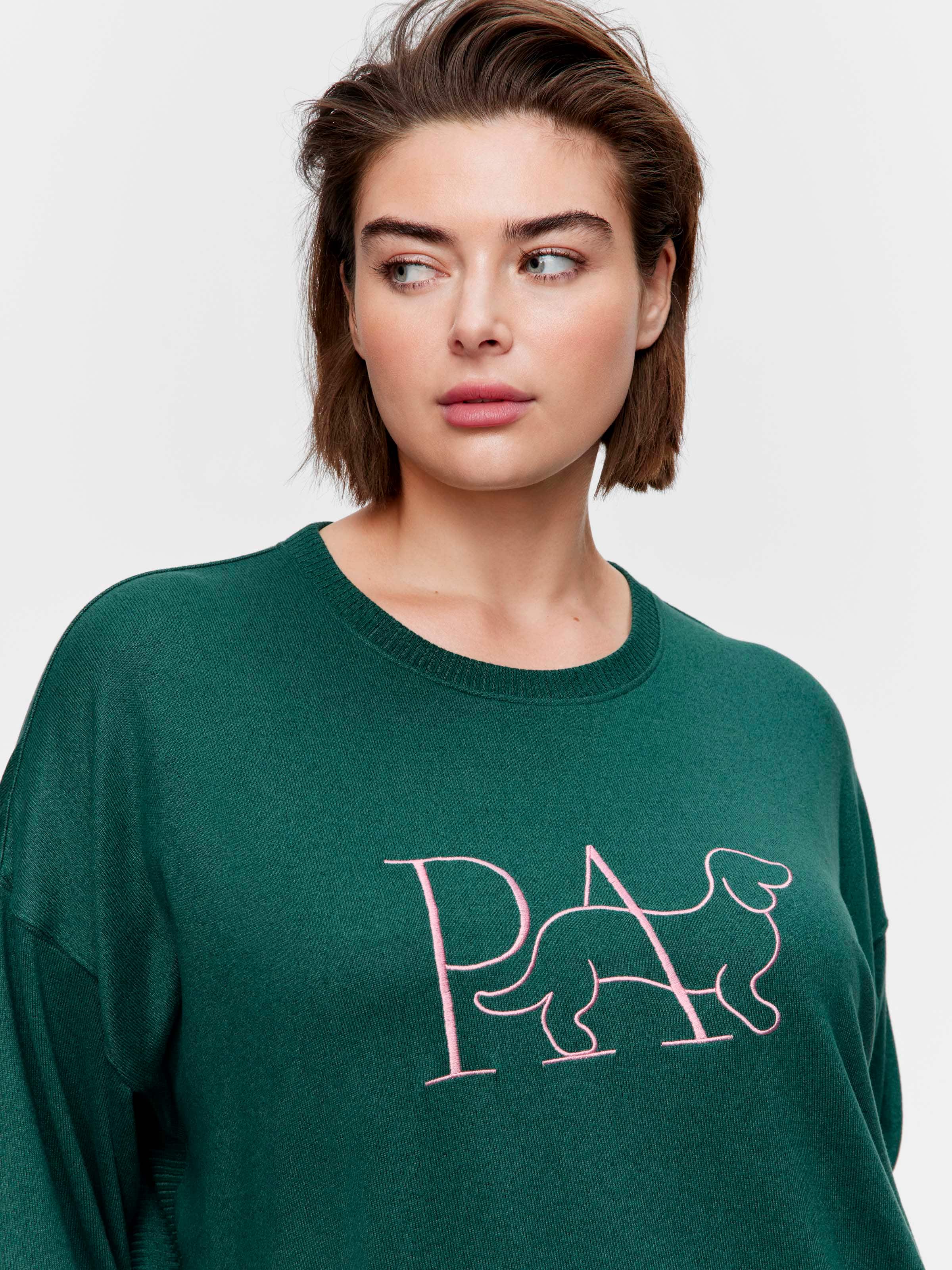 P.A. Plus Forest Logo Plush Oversized Long Sleeve Top