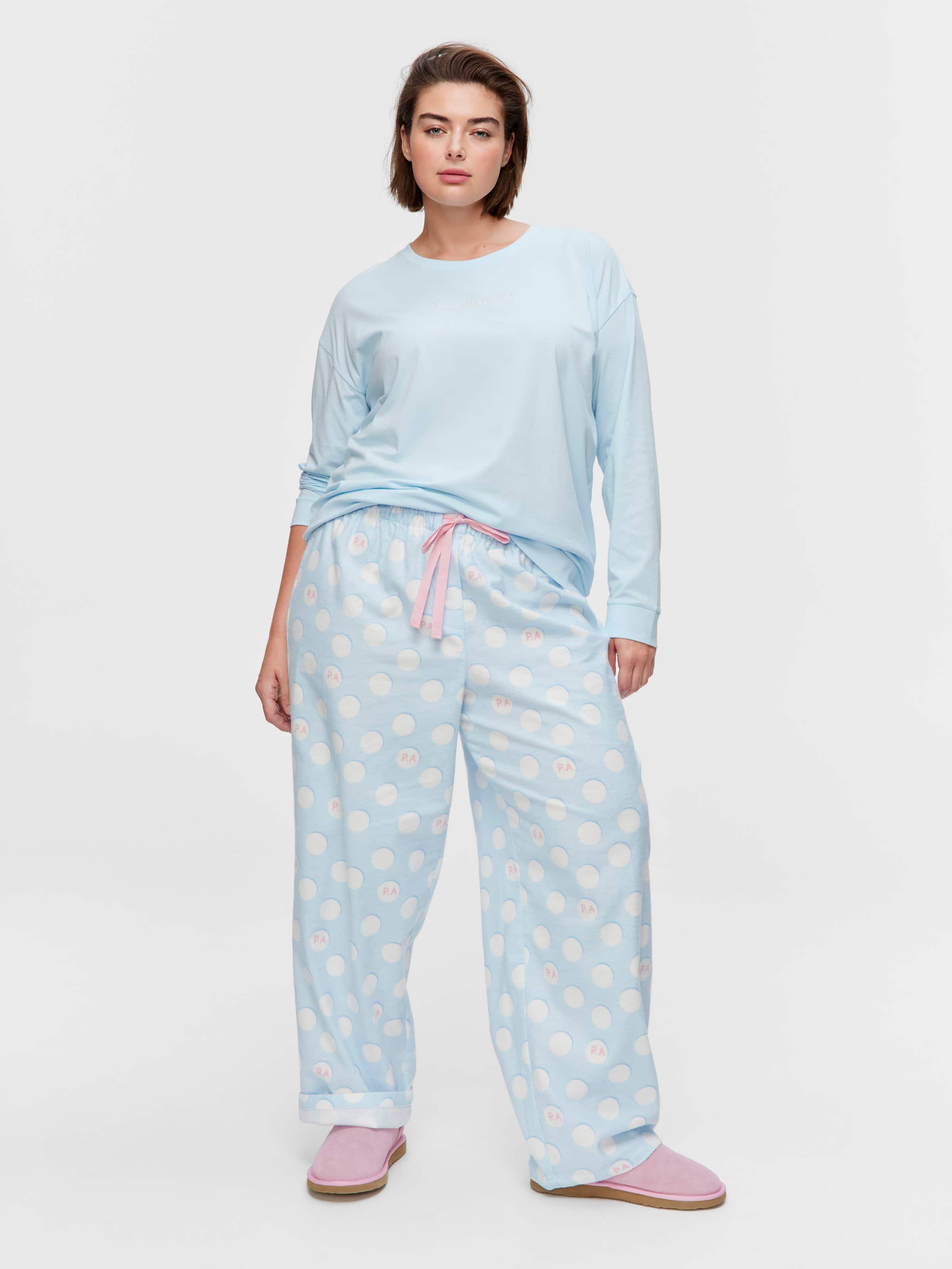 P.A. Plus Blue Spot 100% Cotton Flannelette Classic Pj Pant