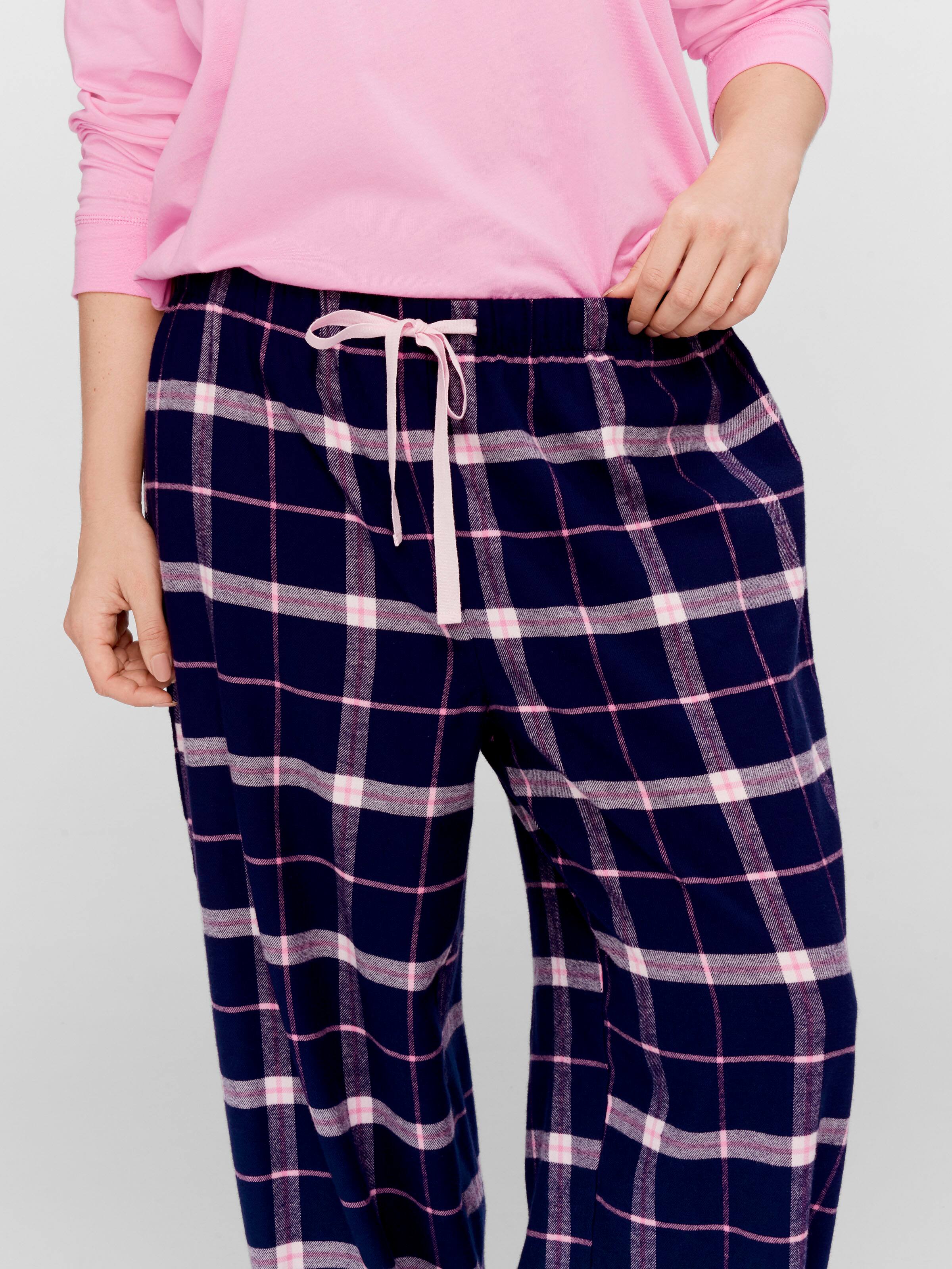 P.A. Plus Navy Check 100% Cotton Flannelette Classic Pj Pant