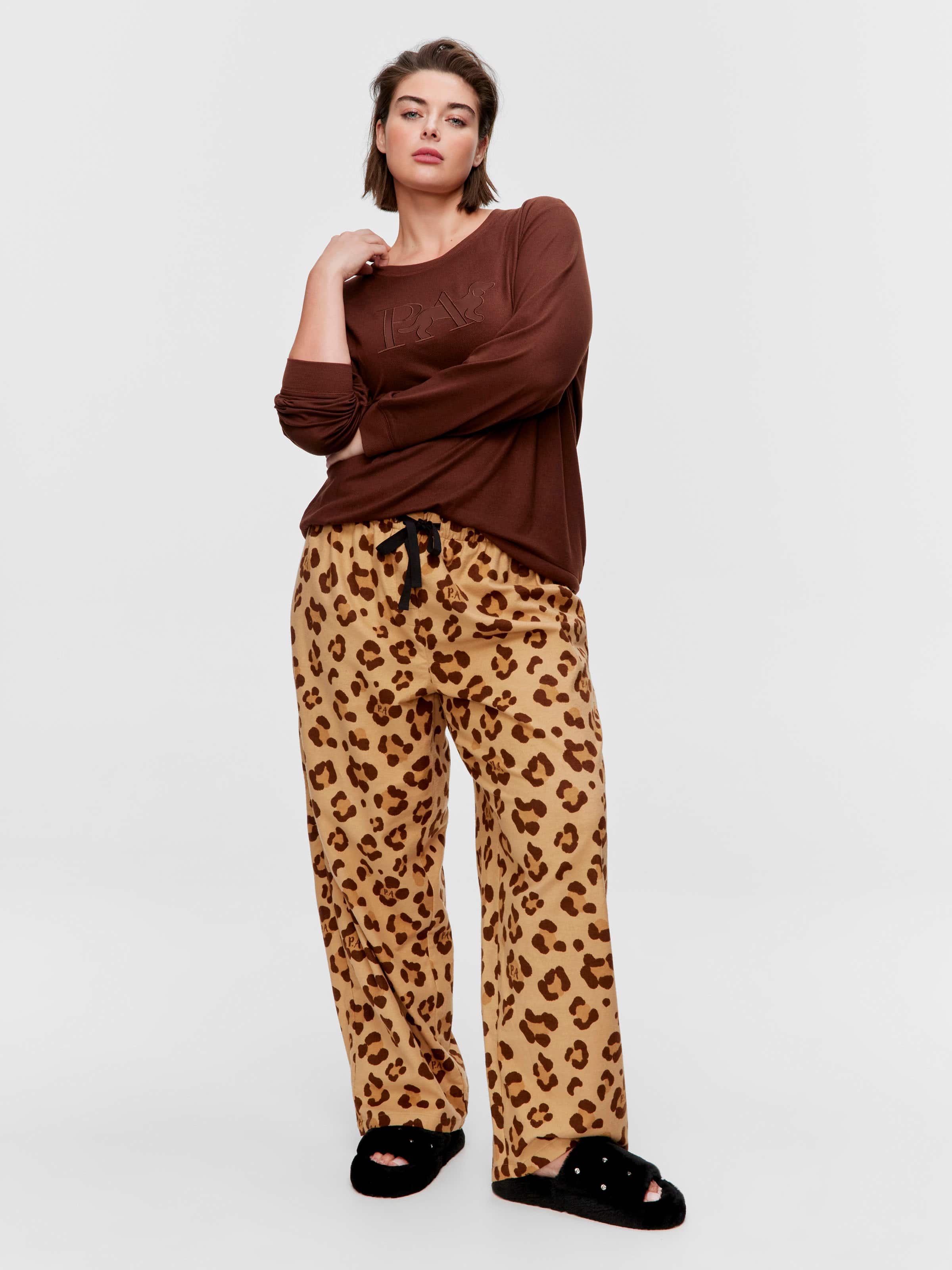 P.A. Plus Leopard 100% Cotton Flannelette Classic Pj Pant