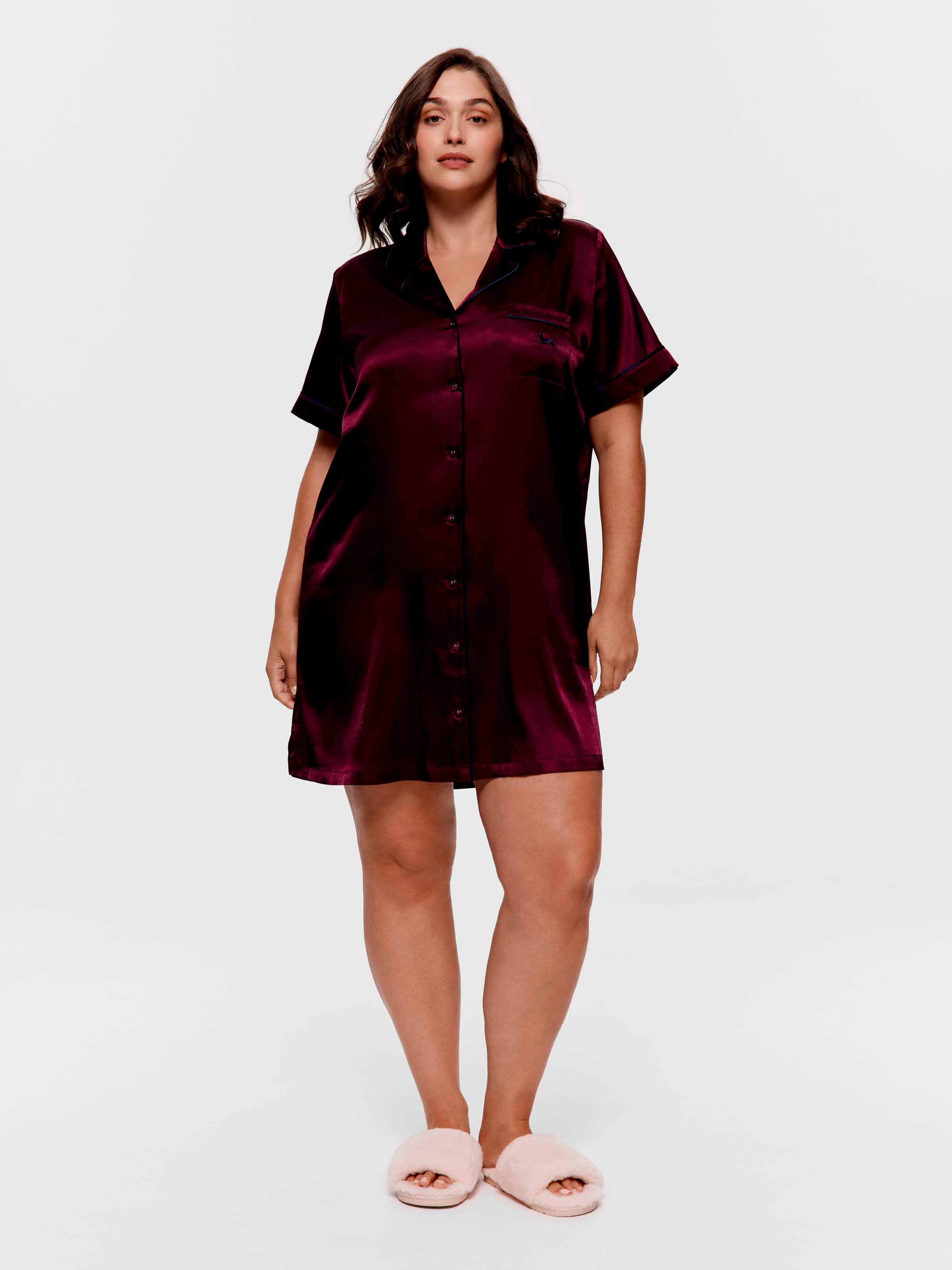 P.A. Plus Berry Satin Nightshirt