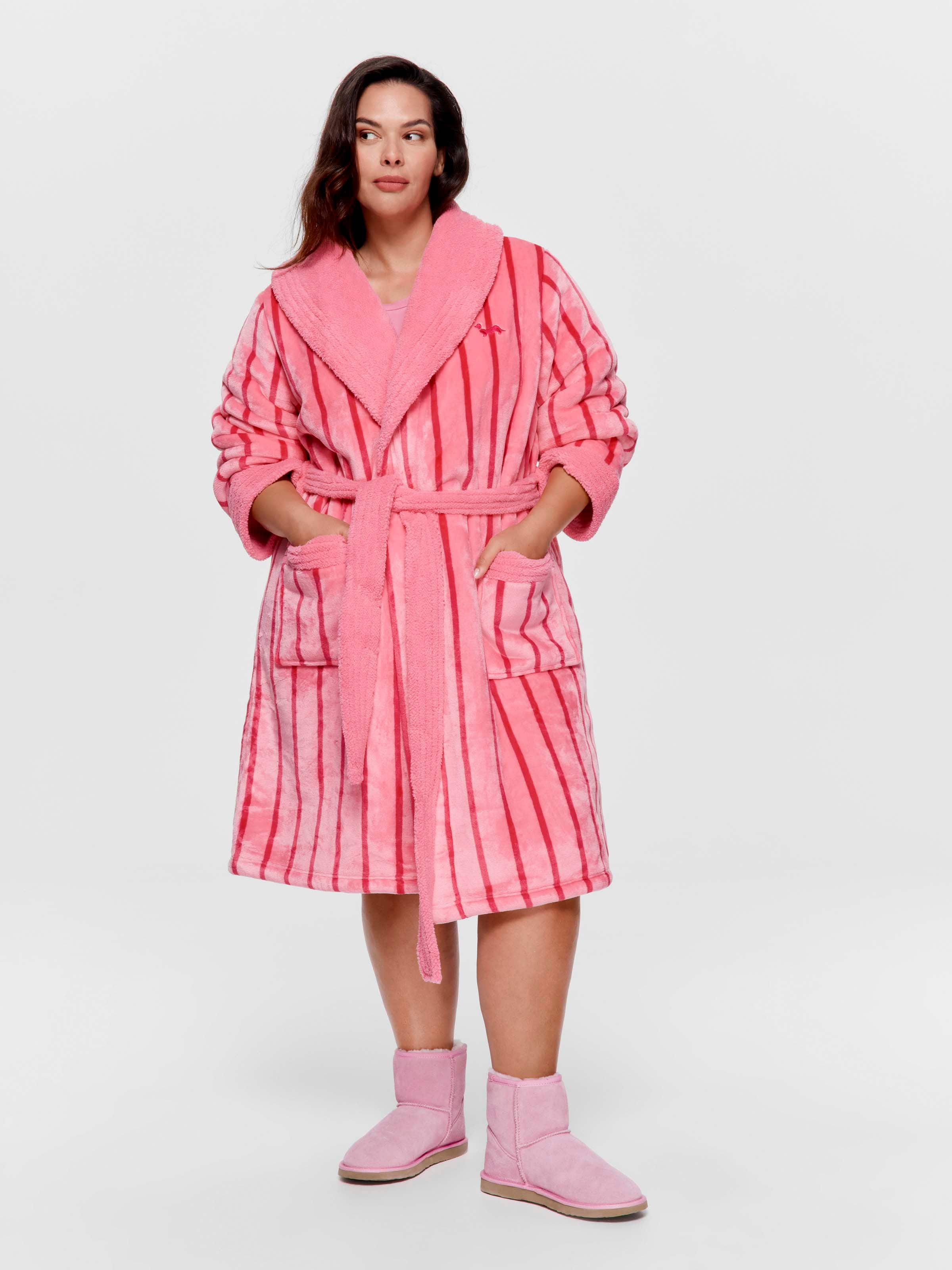P.A. Plus Pink Stripe Velour Gown