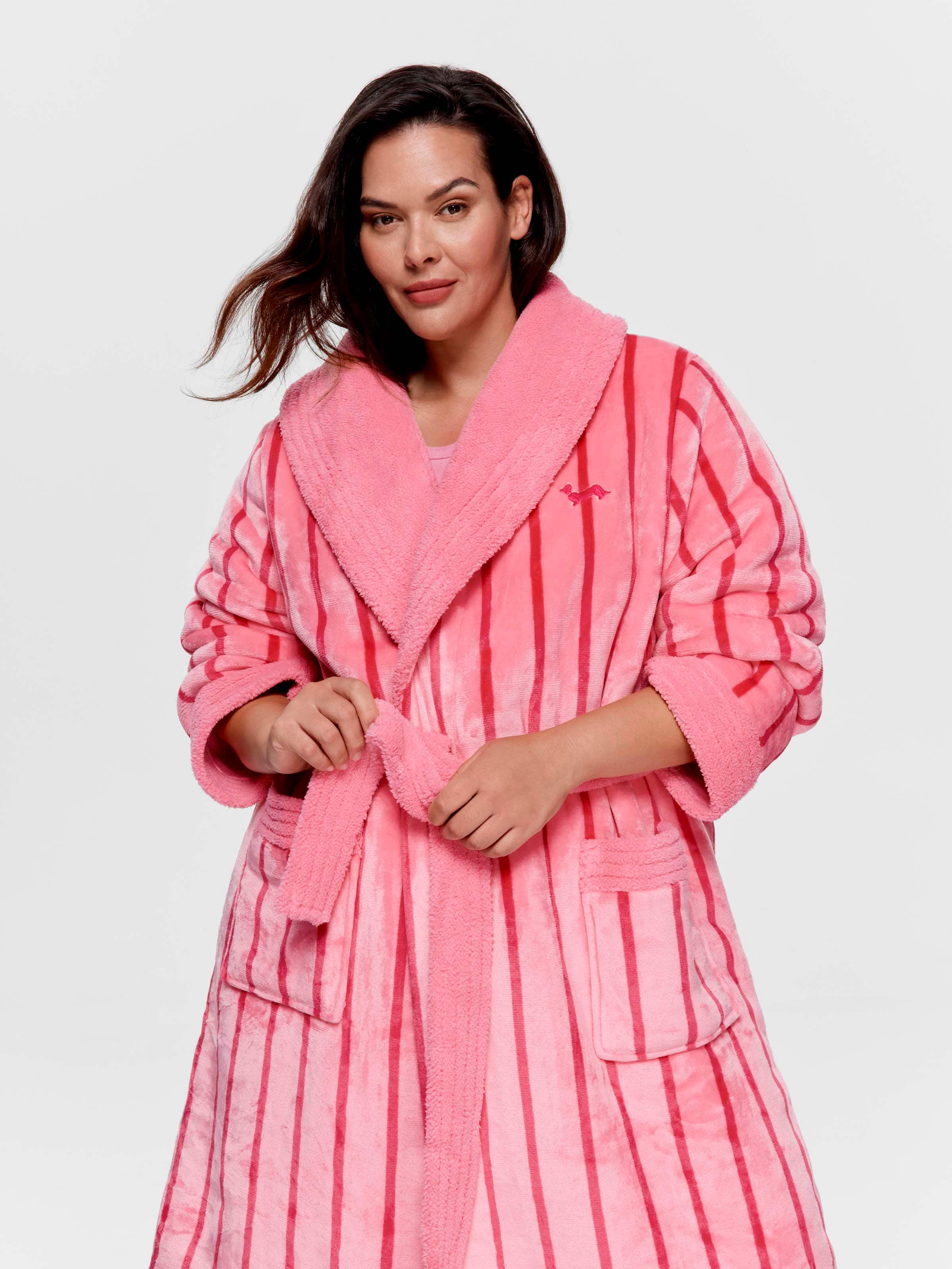 P.A. Plus Pink Stripe Velour Gown