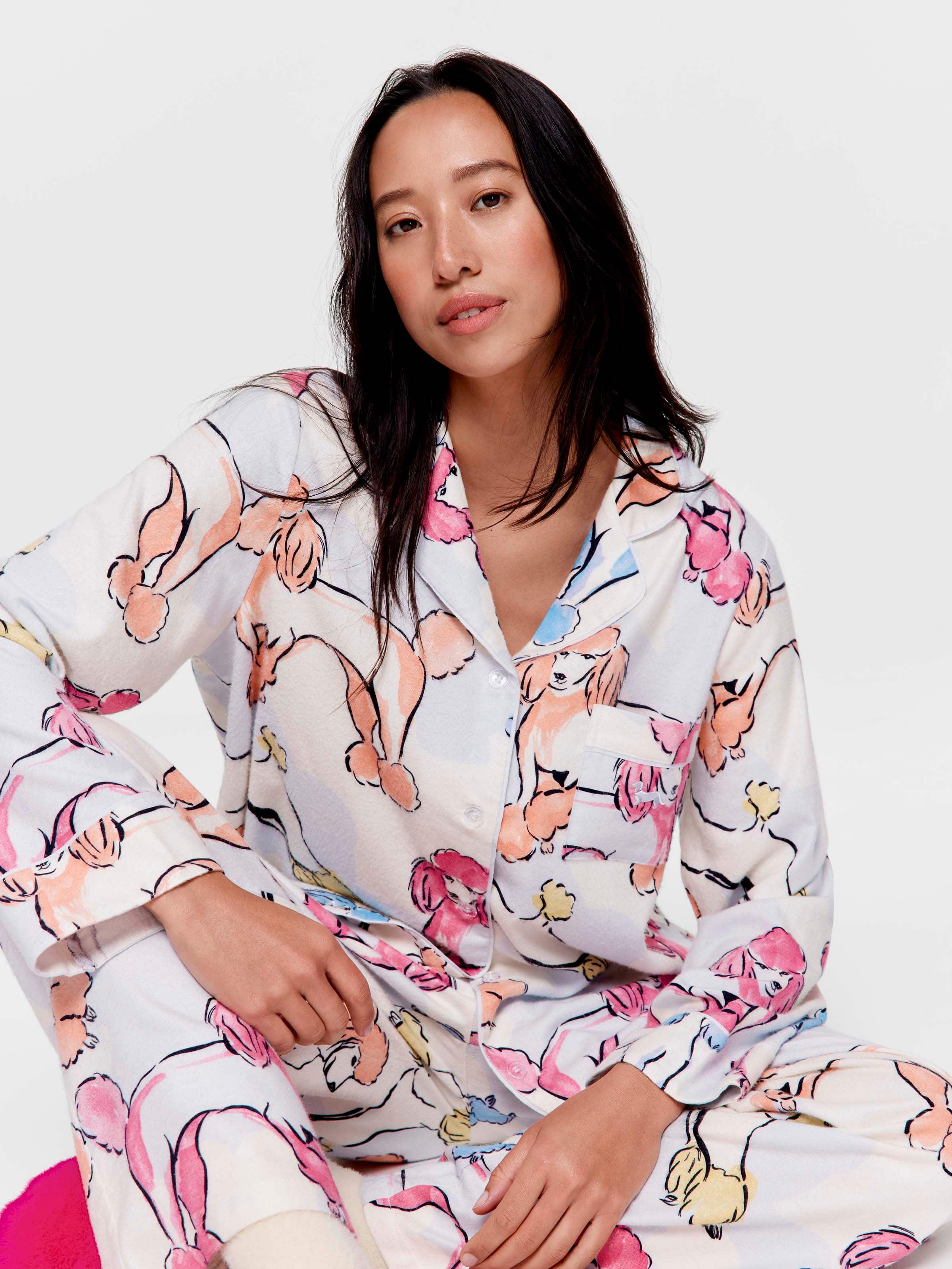 Poodle Bamboo Flannelette Classic Pj Set