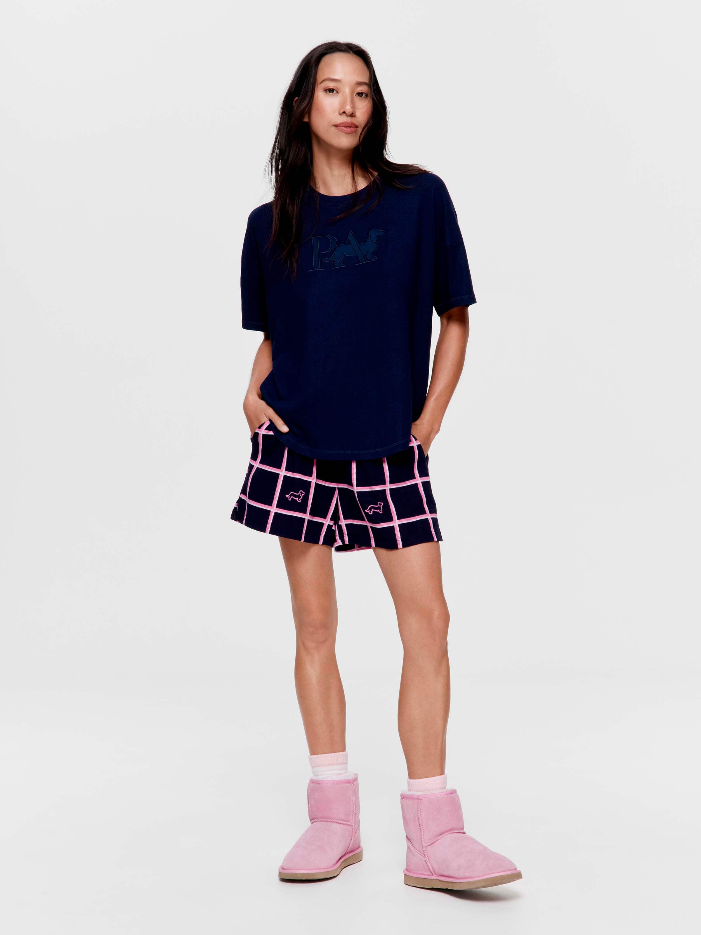 Navy Logo Plush Oversized Tee