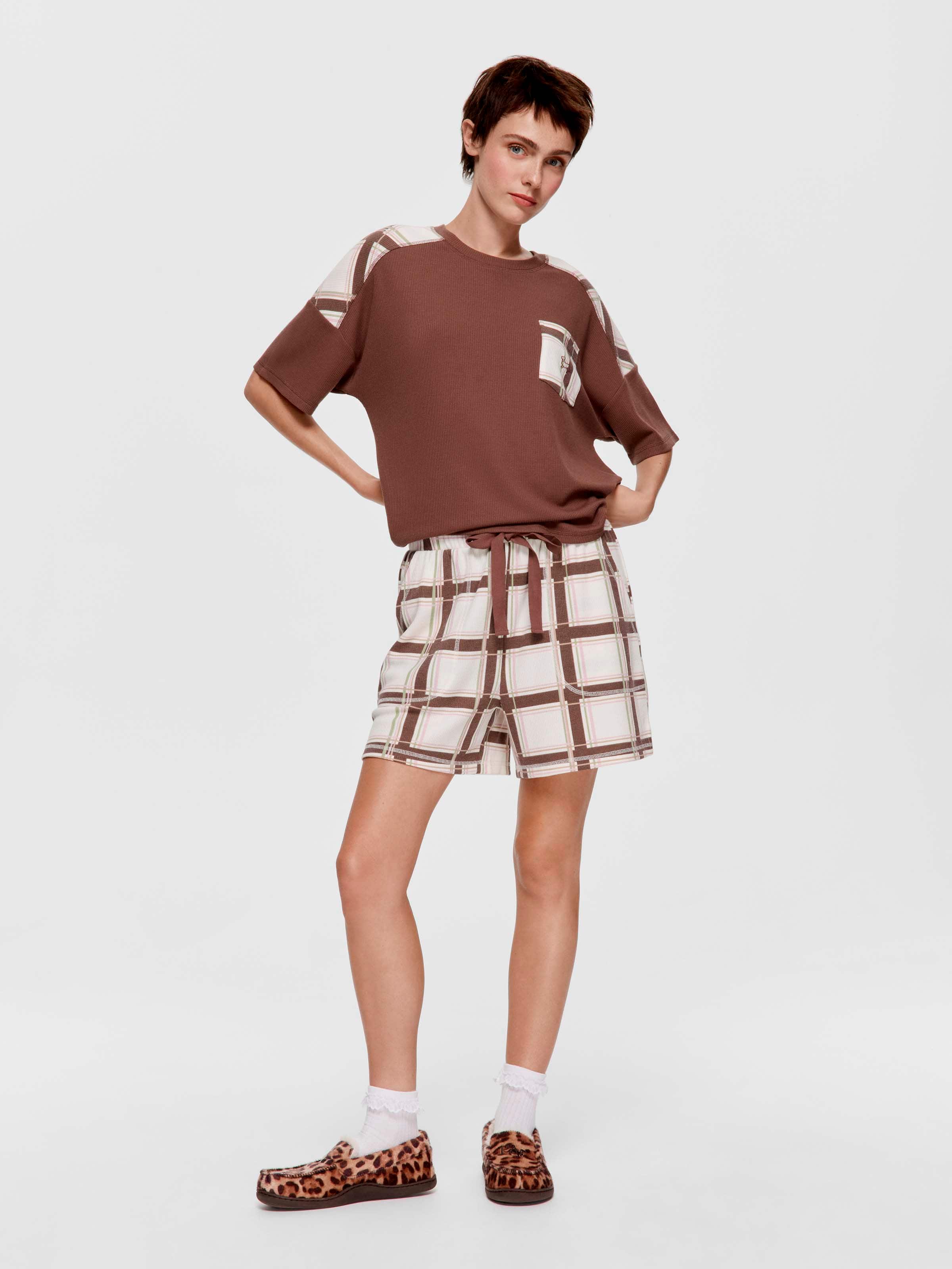 Grandpa Check Waffle Long Short