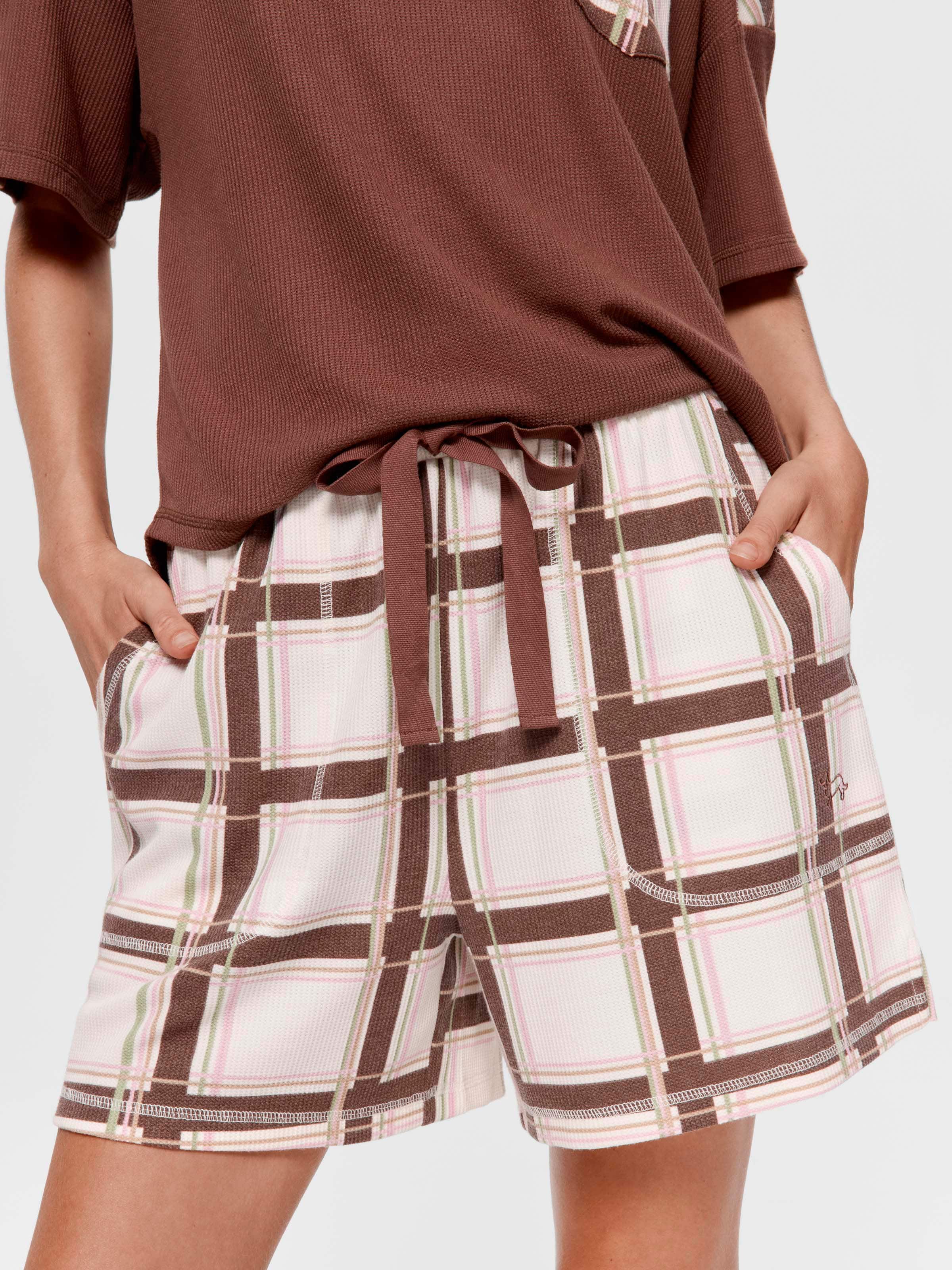 Grandpa Check Waffle Long Short