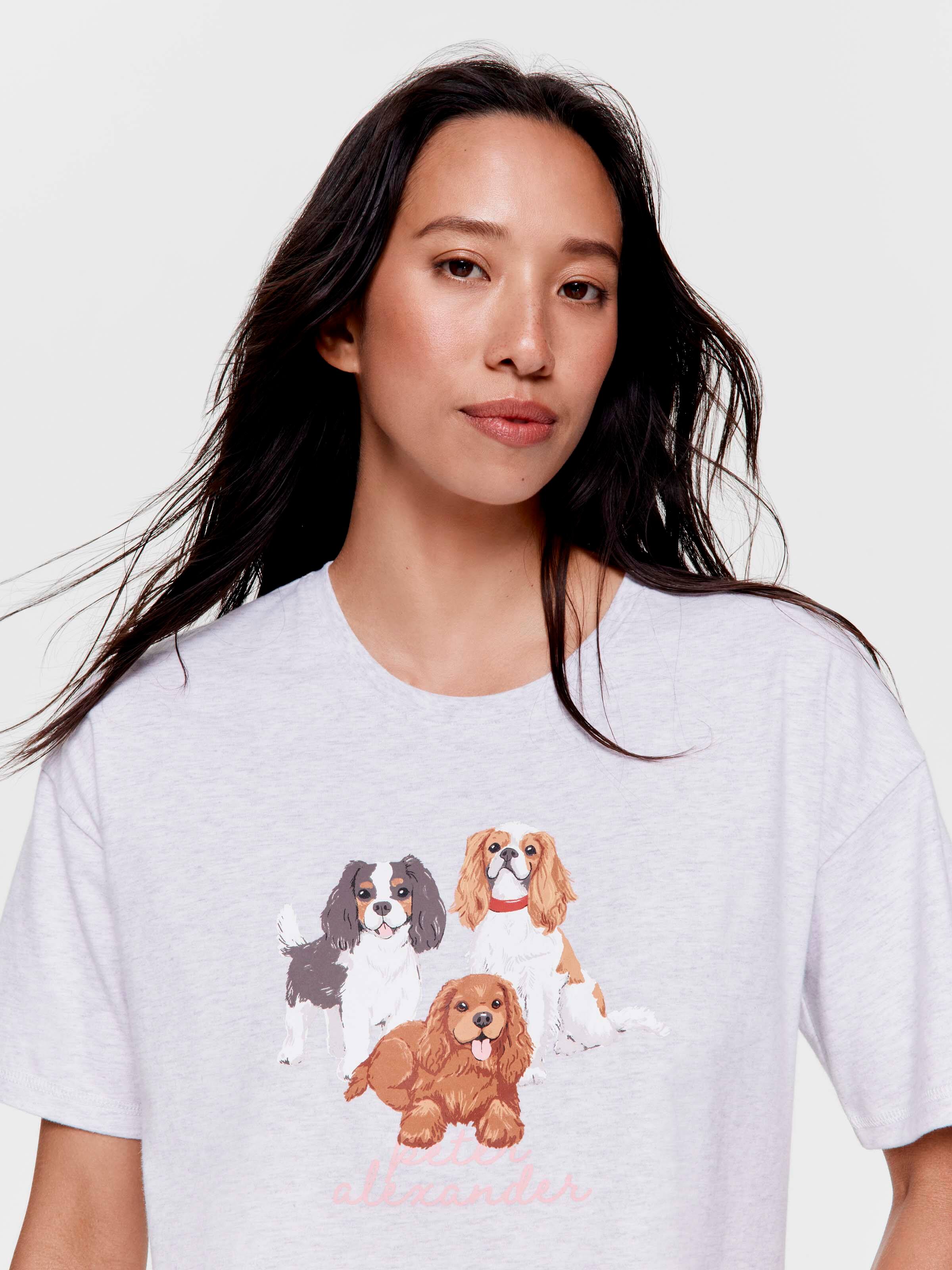 King Charles Cavalier 100% Cotton Oversized Tee