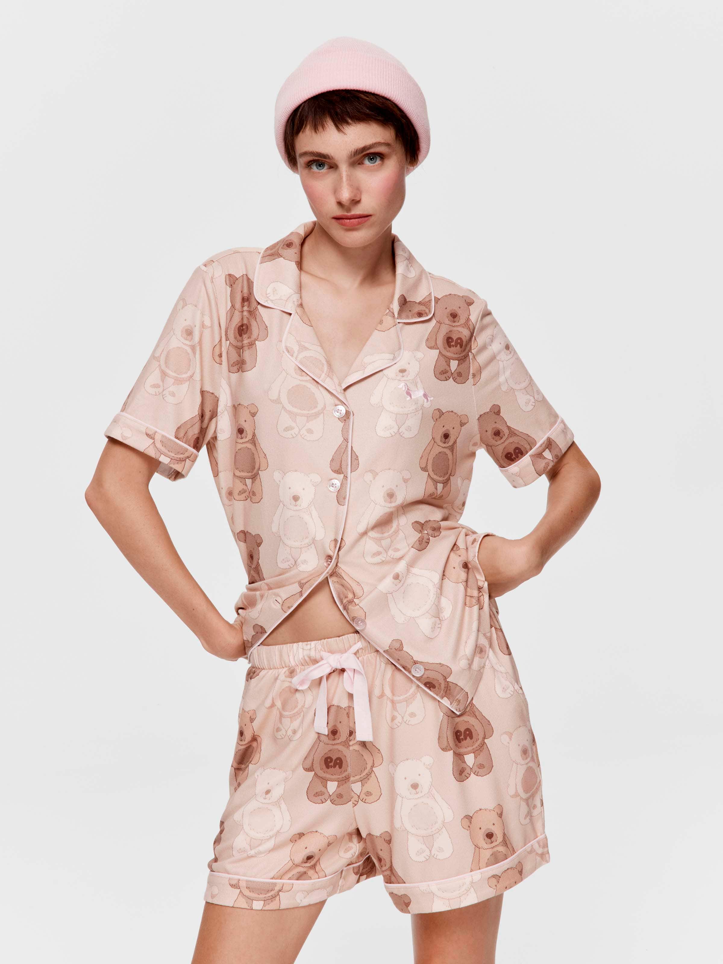 Teddy Plush Shortie Pj Set