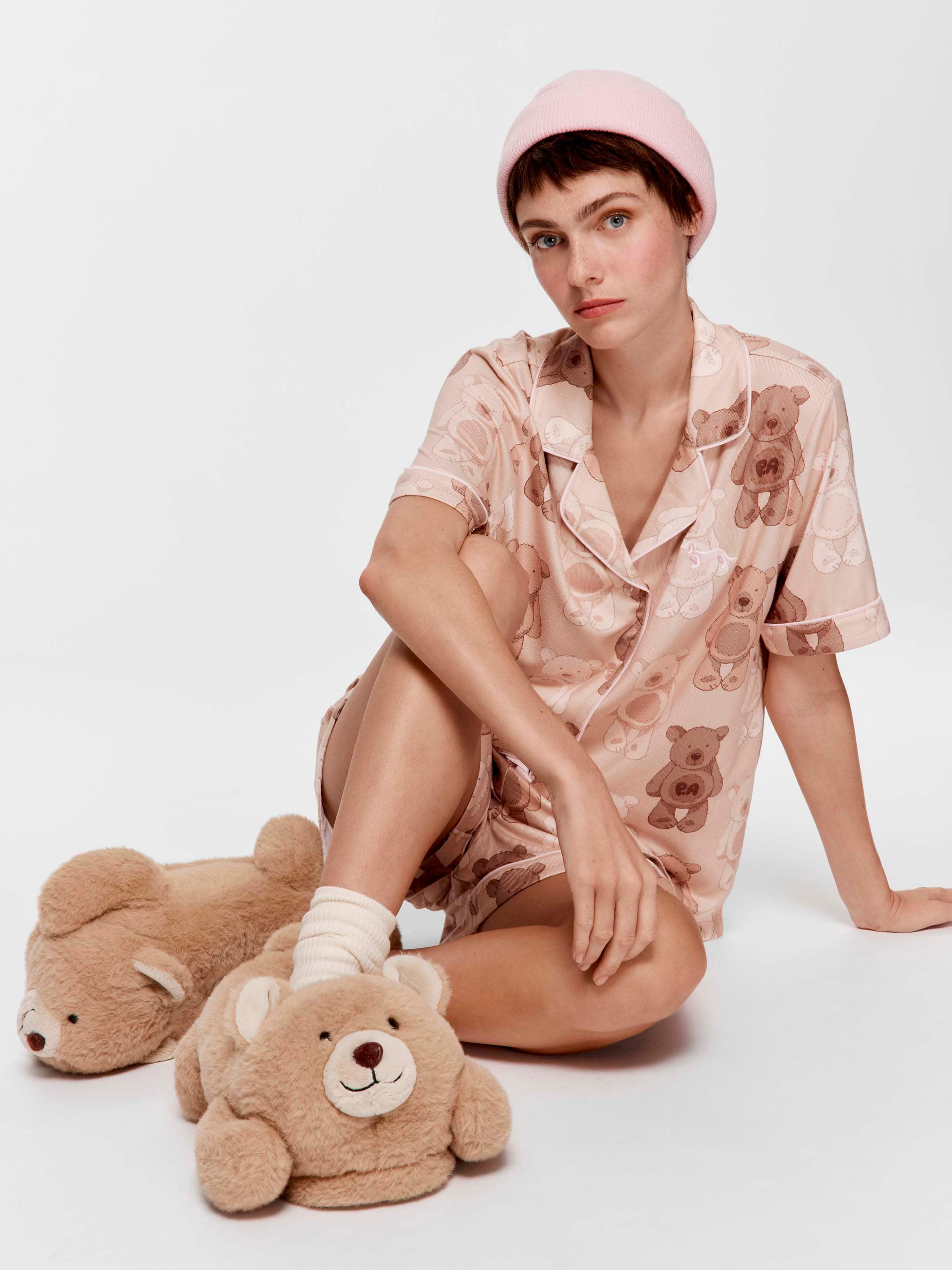 Teddy Plush Shortie Pj Set