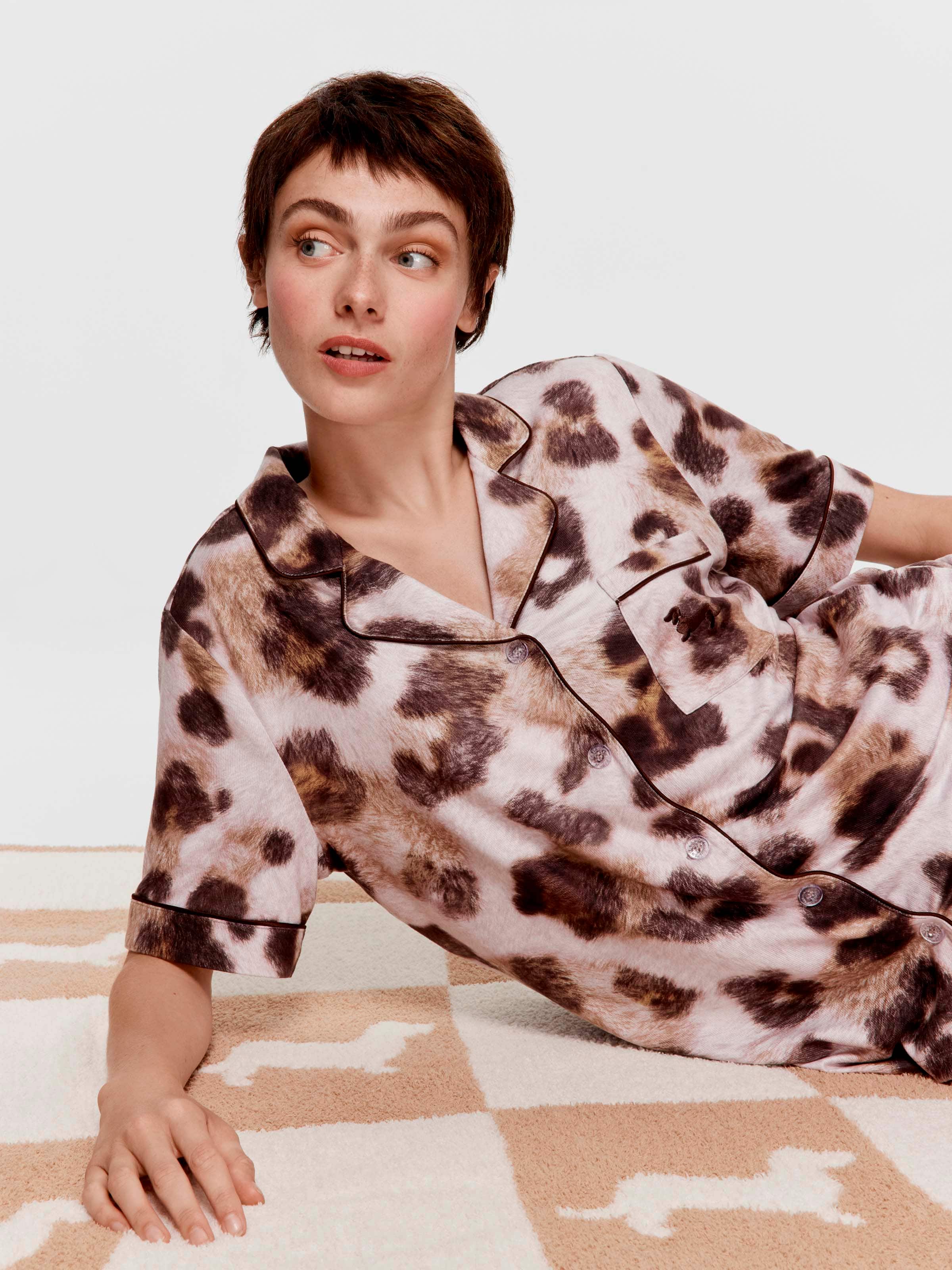 Leopard Plush Shortie Pj Set