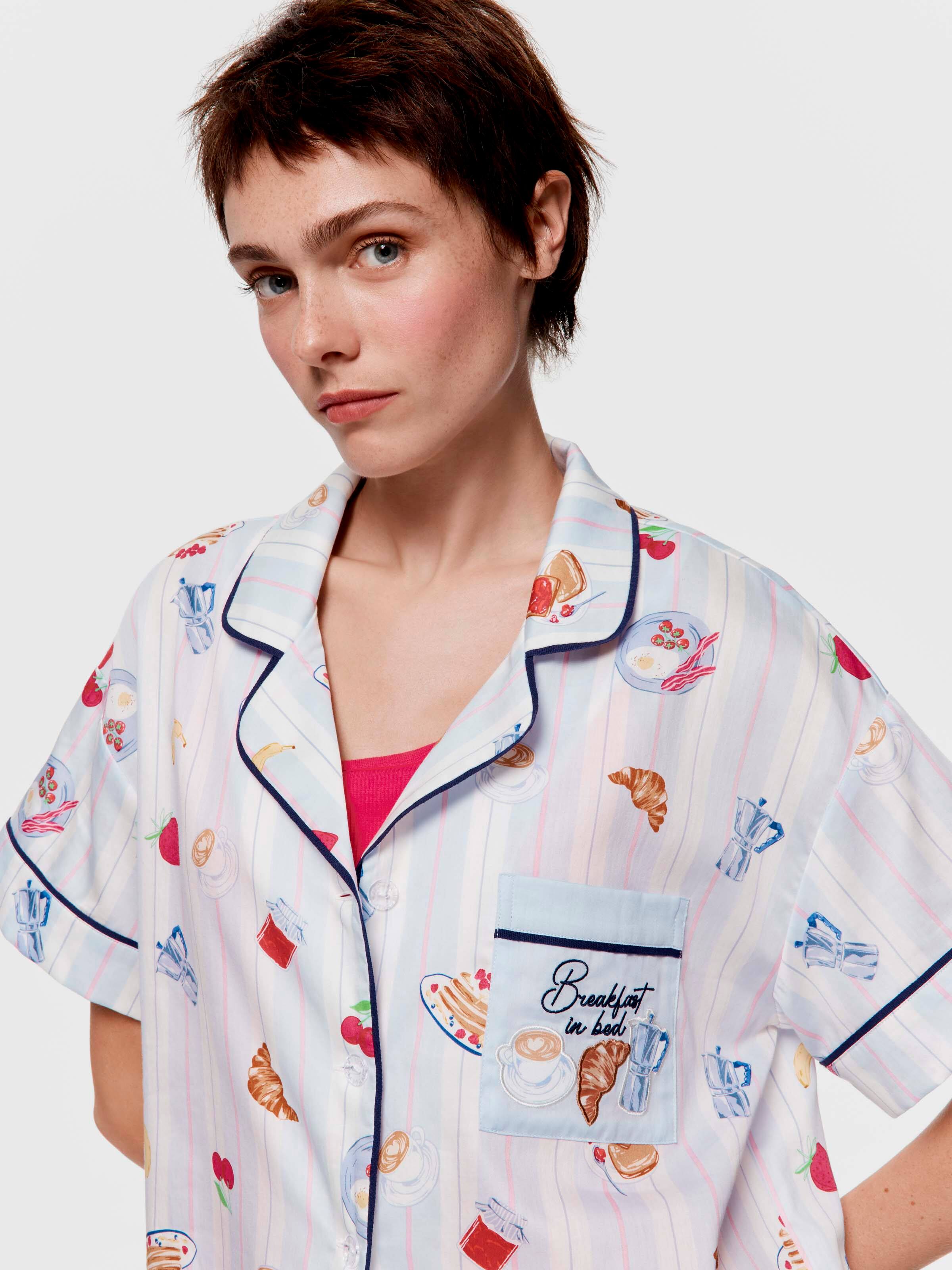 Breakfast In Bed 100% Cotton Shortie Pj Set