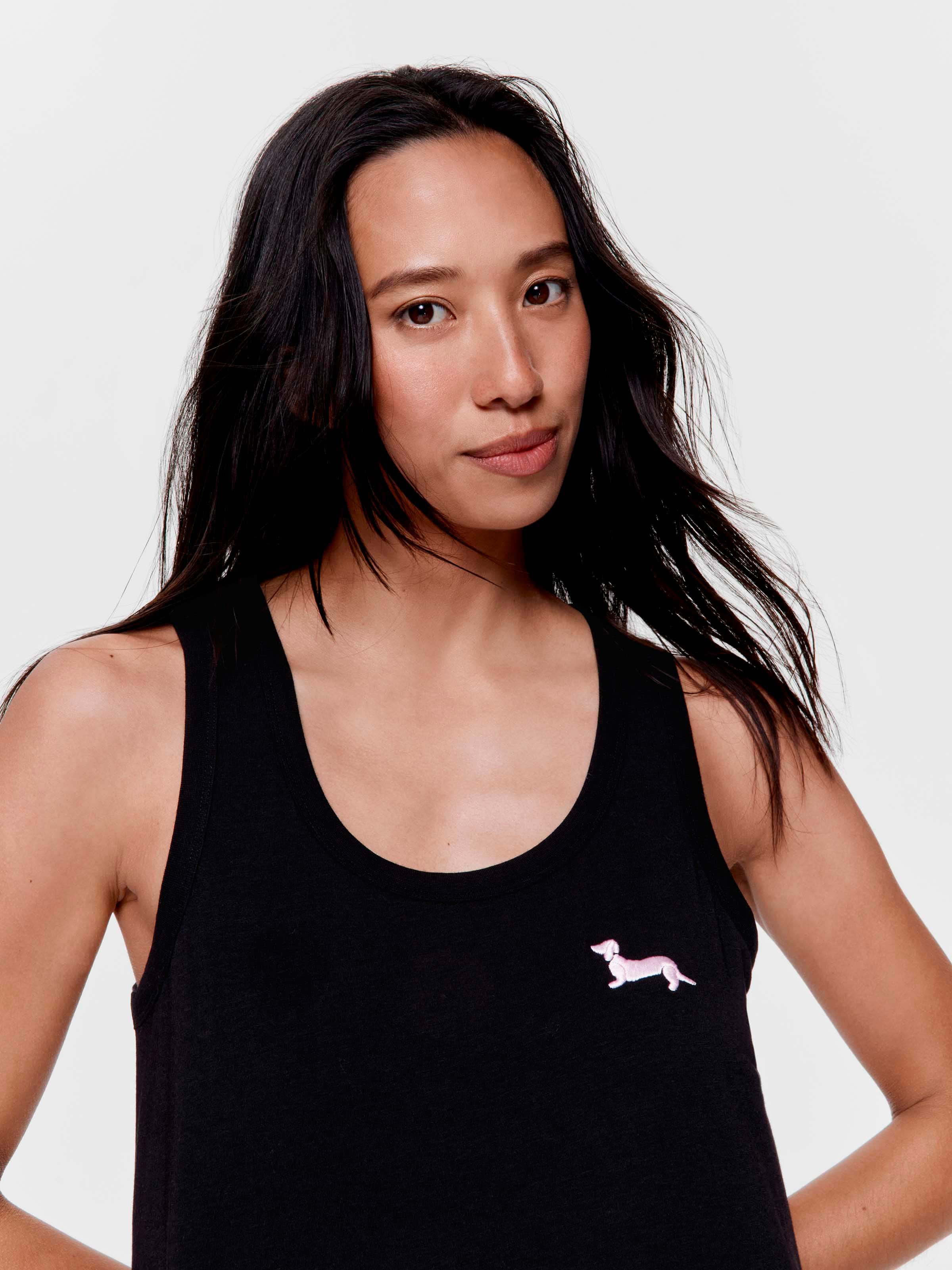 Black Bamboo Knit Tank Nightie