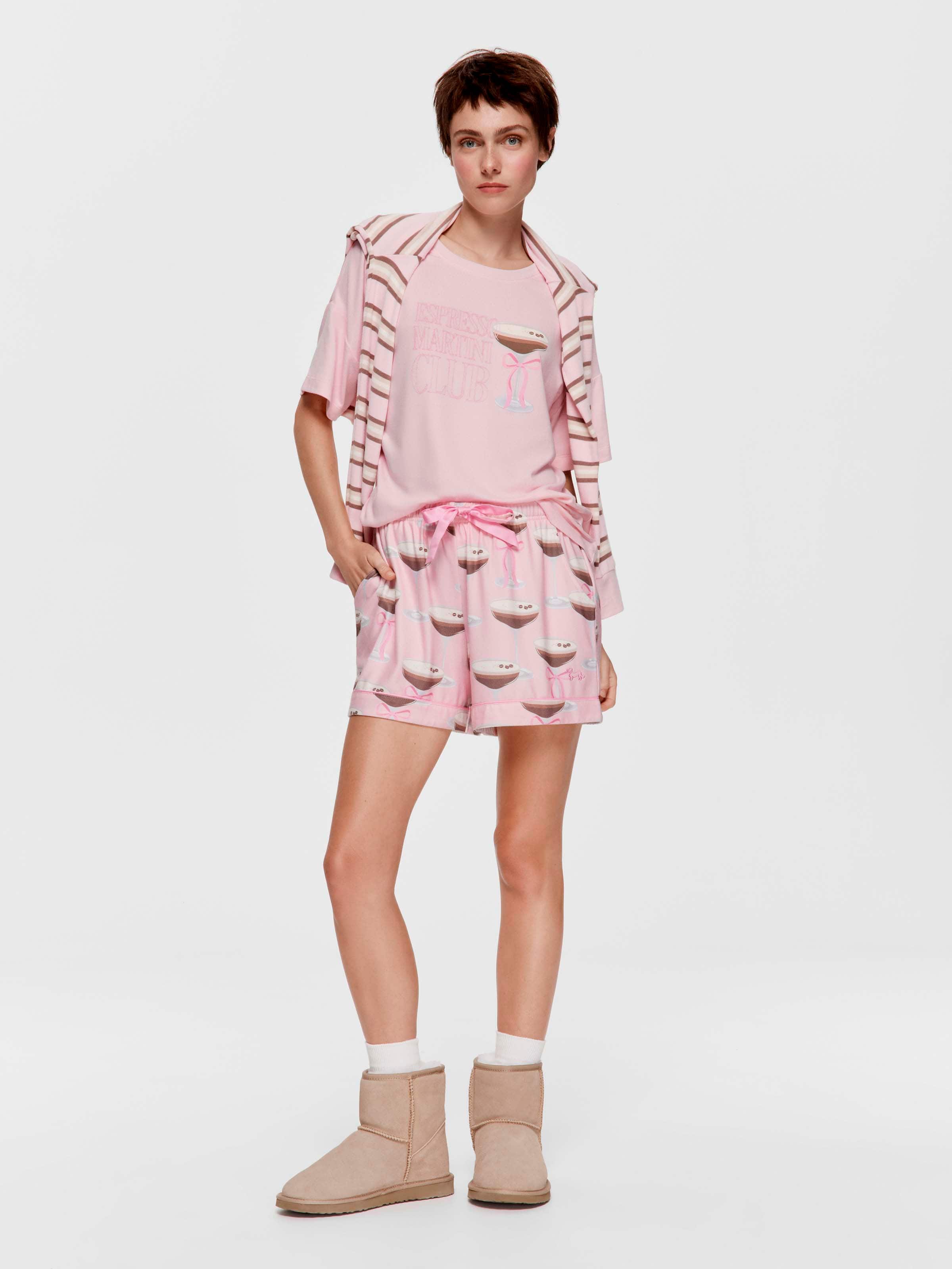 Espresso Martini Plush Long Pj Short