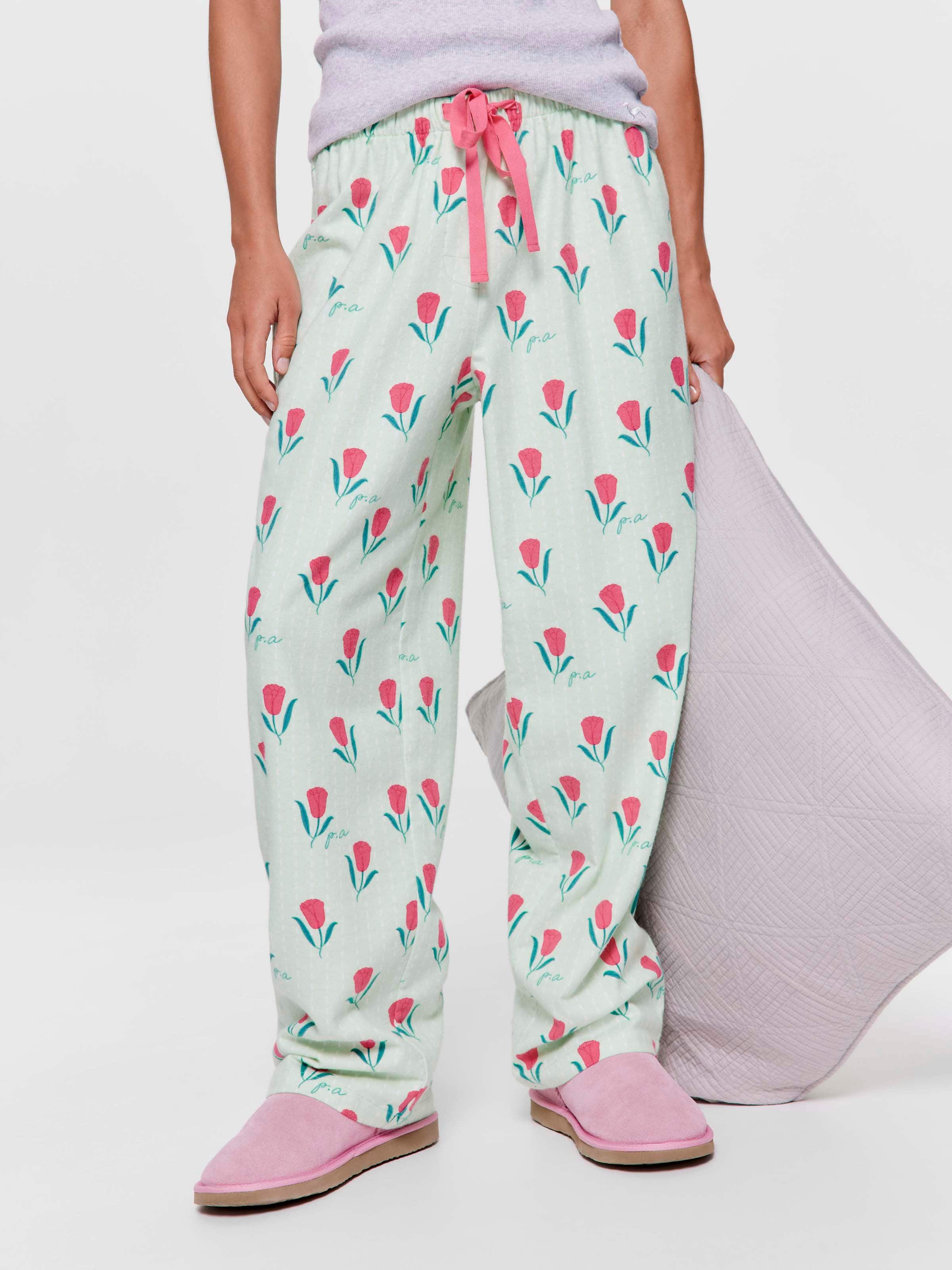 Tulips 100% Cotton Flannelette Classic Pj Pant