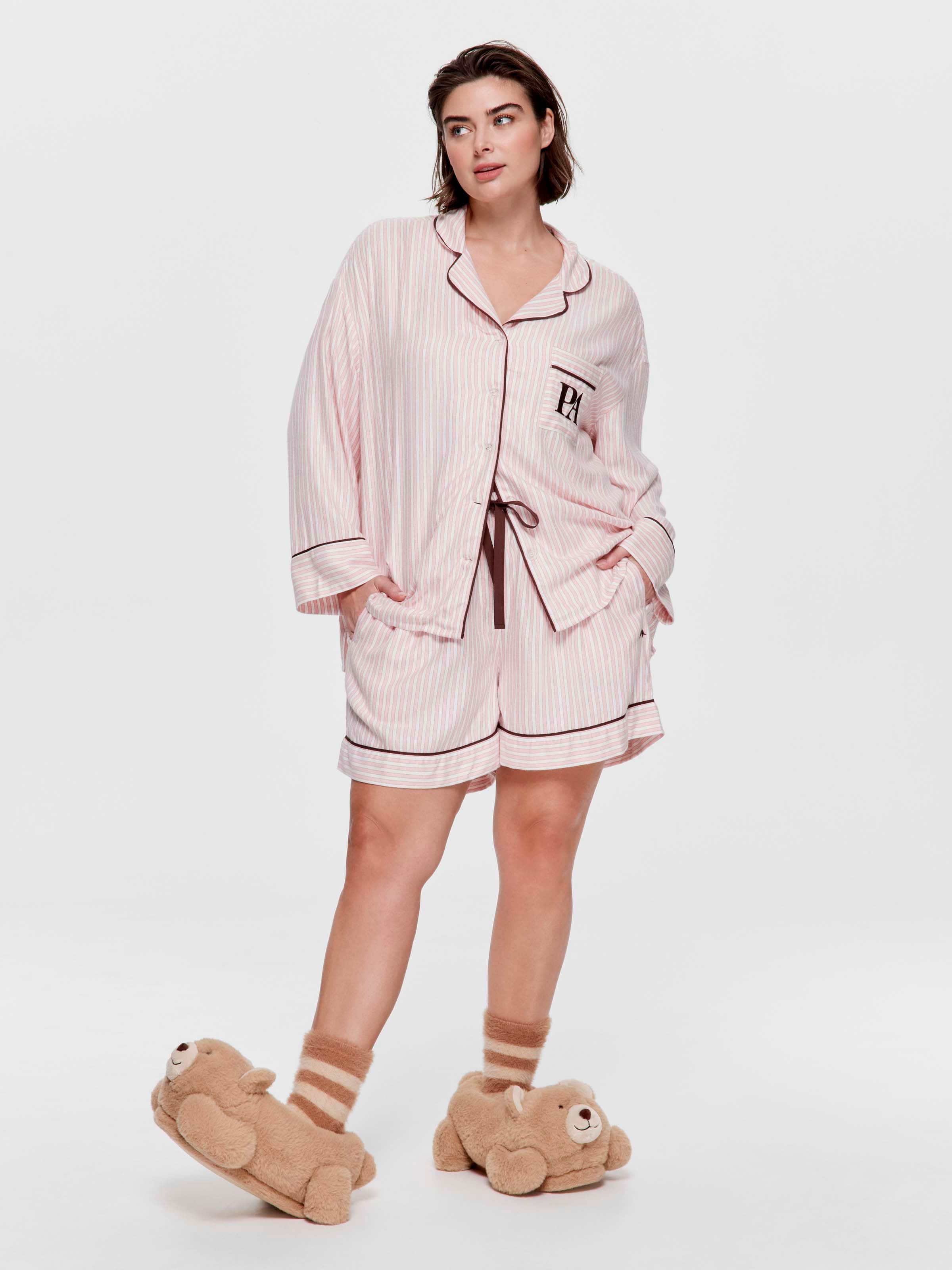 P.A. Plus Candy Stripe Mini Tuxedo Short