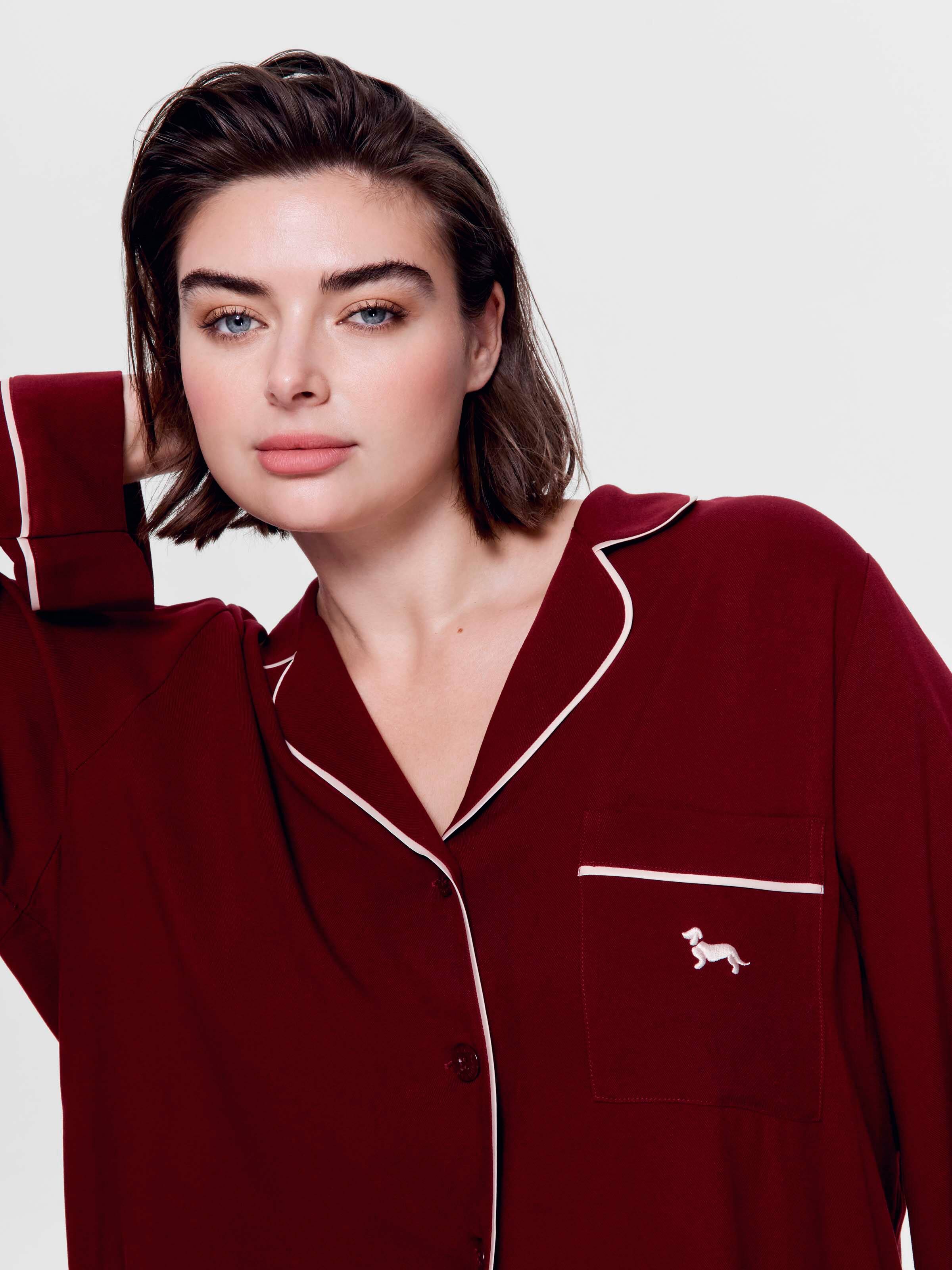 P.A. Plus Wine Long Pj Set