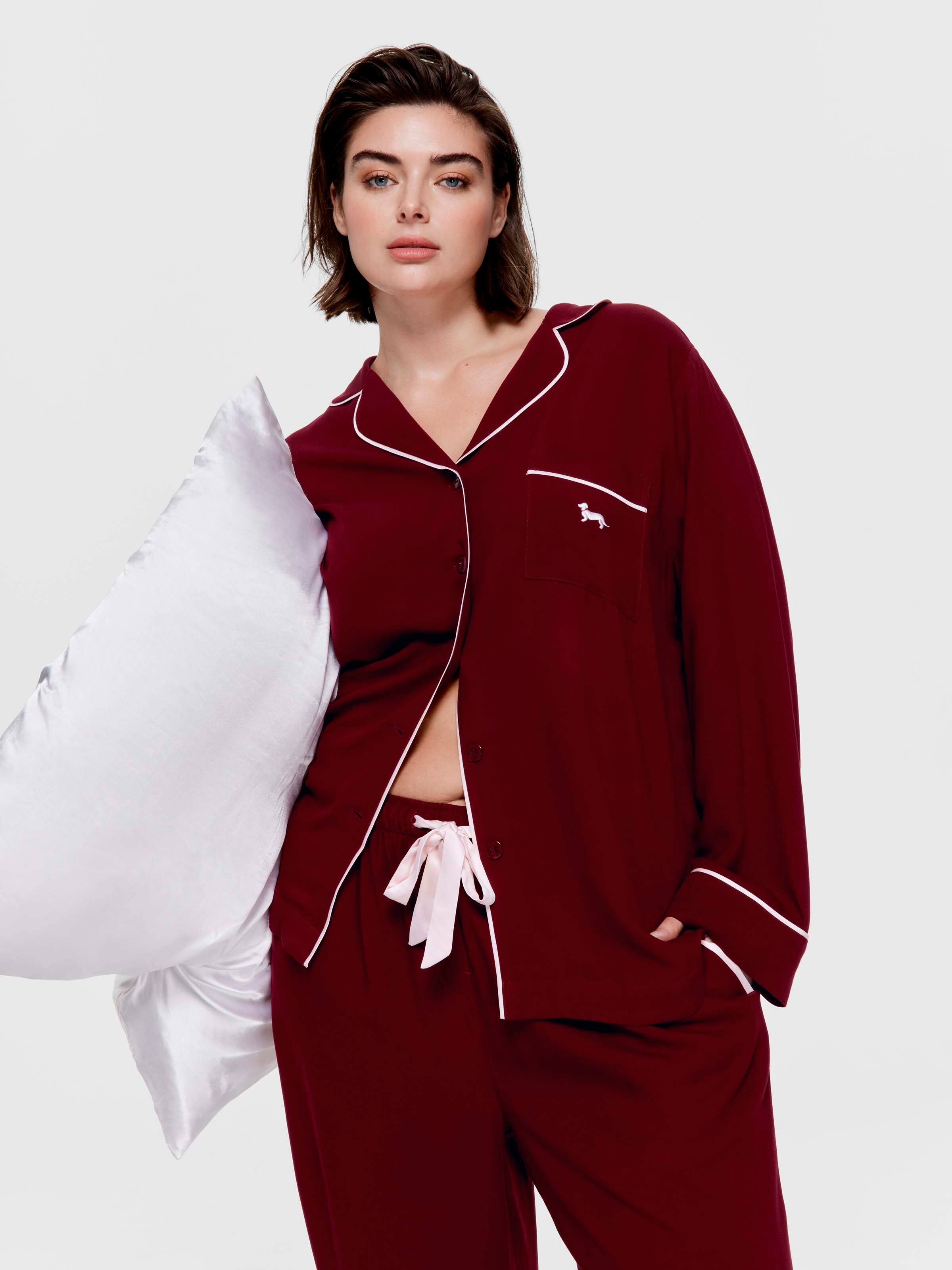 P.A. Plus Wine Long Pj Set