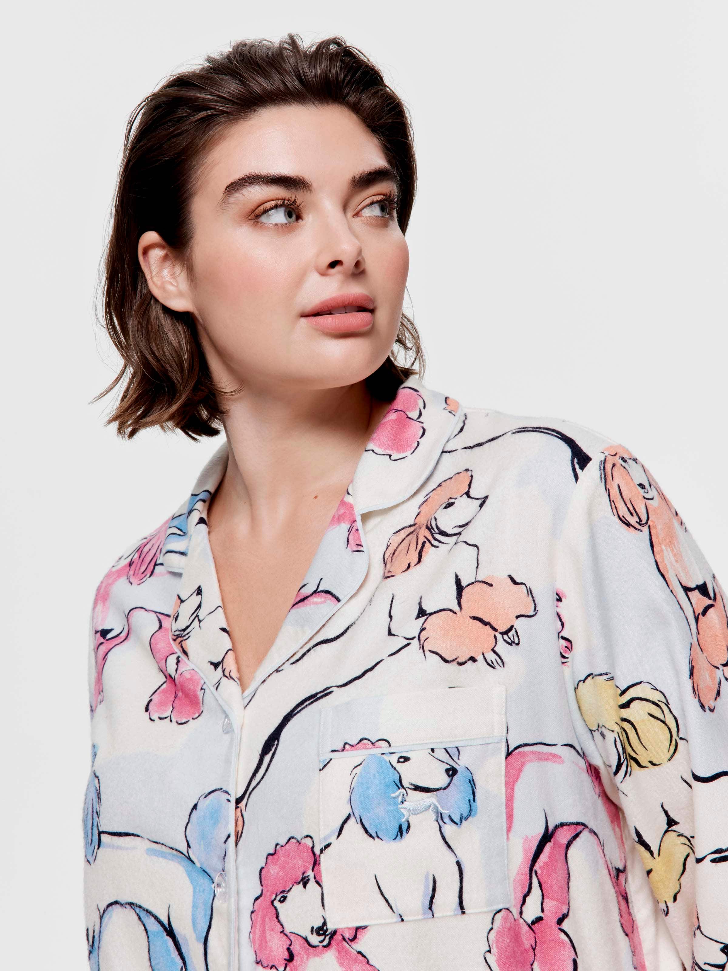 P.A. Plus Poodle Bamboo Flannelette Classic Pj Set