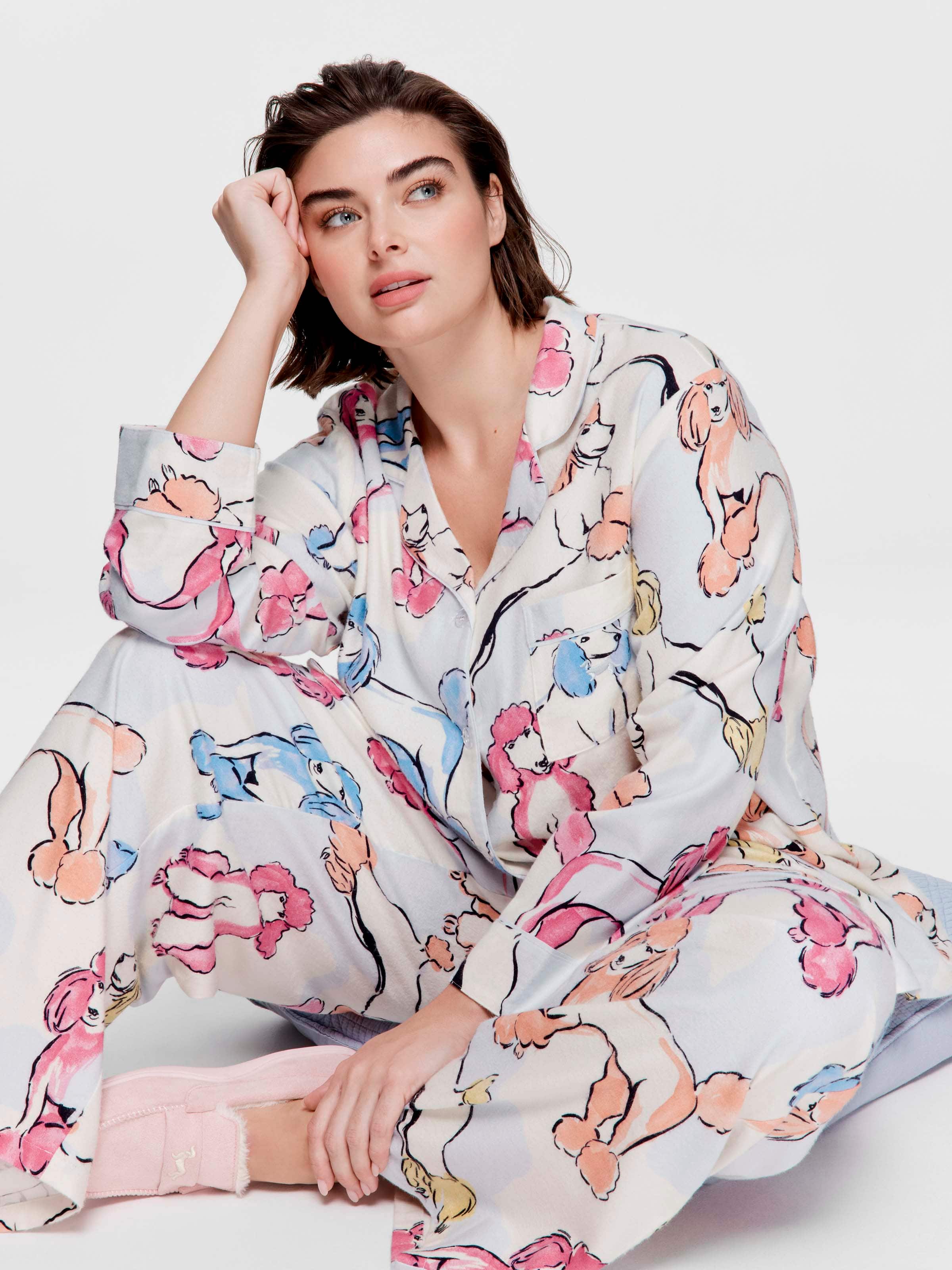 P.A. Plus Poodle Bamboo Flannelette Classic Pj Set