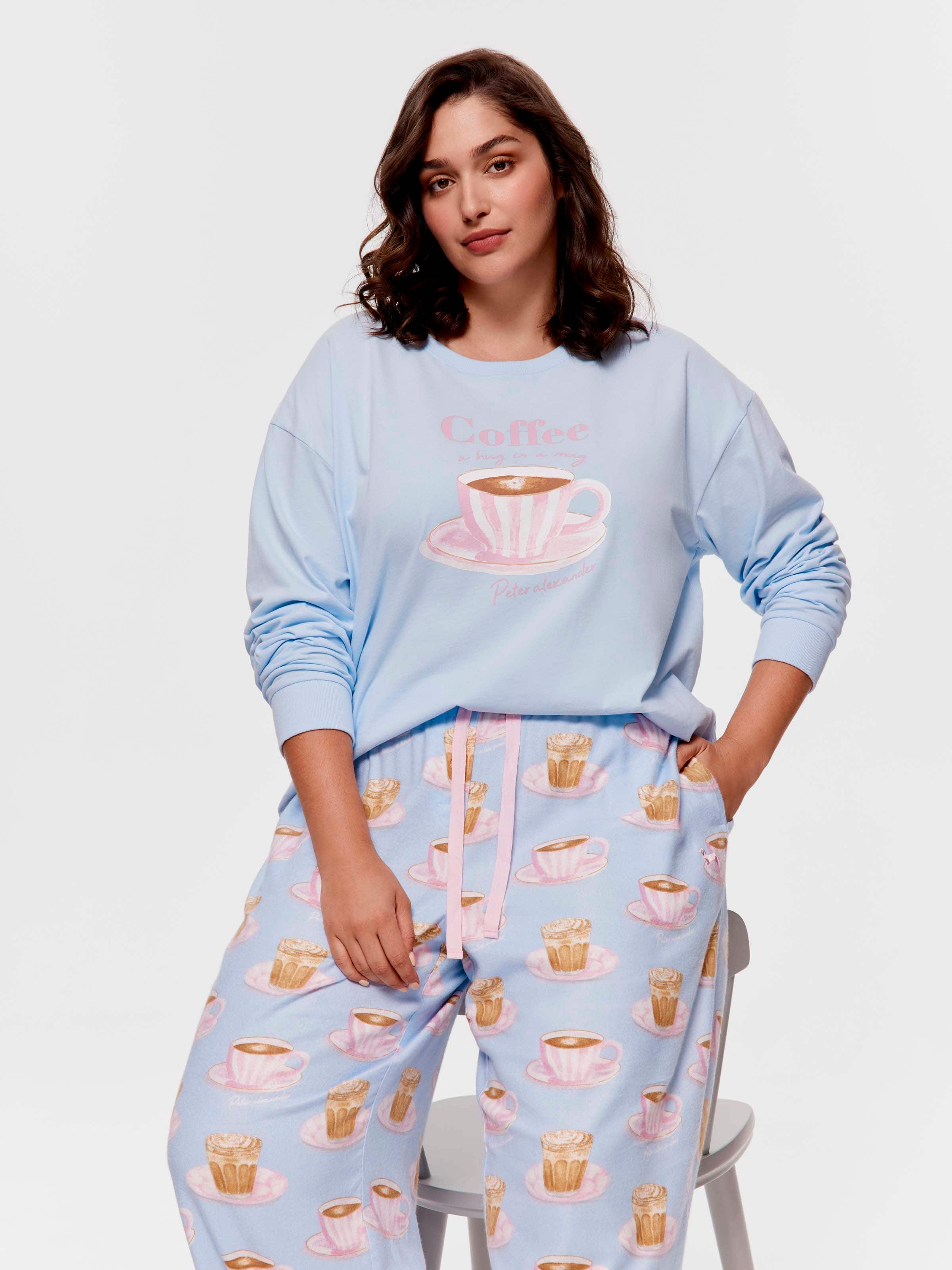 P.A. Plus Coffee Bamboo Flannelette Classic Pj Pant