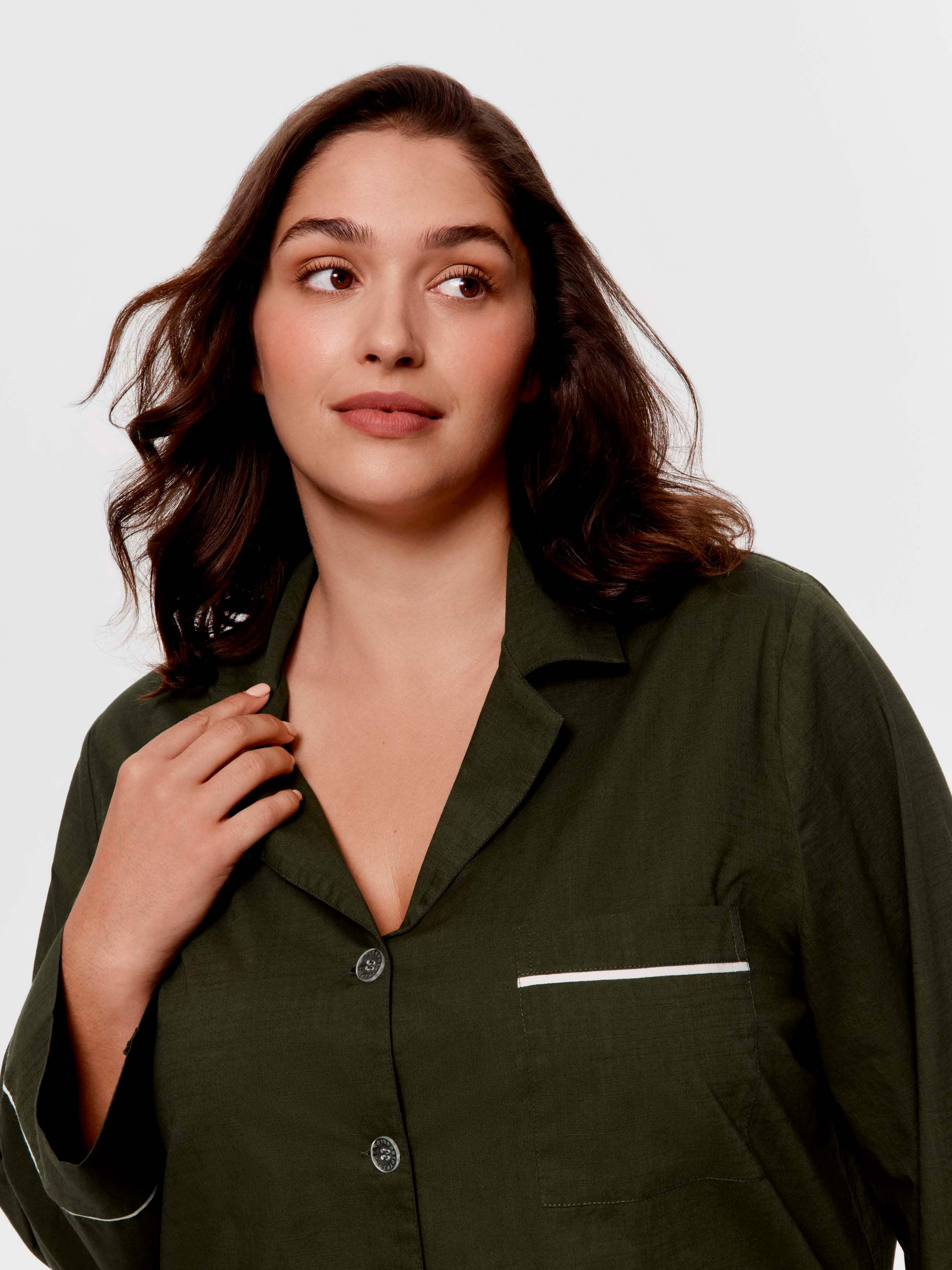 P.A. Plus Olive 100% Cotton Long Sleeve Shirt