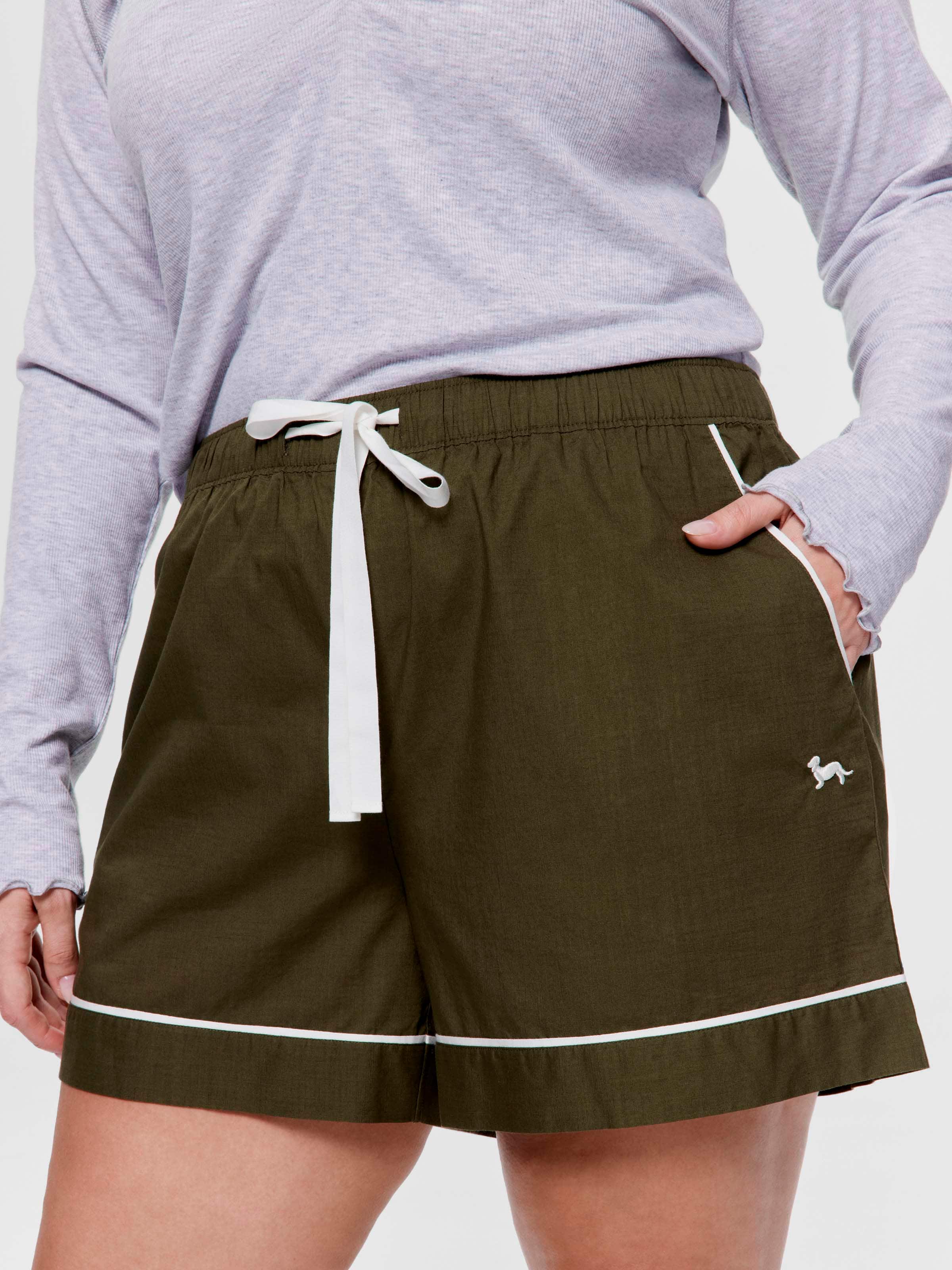 P.A. Plus Olive 100% Cotton Mid Short