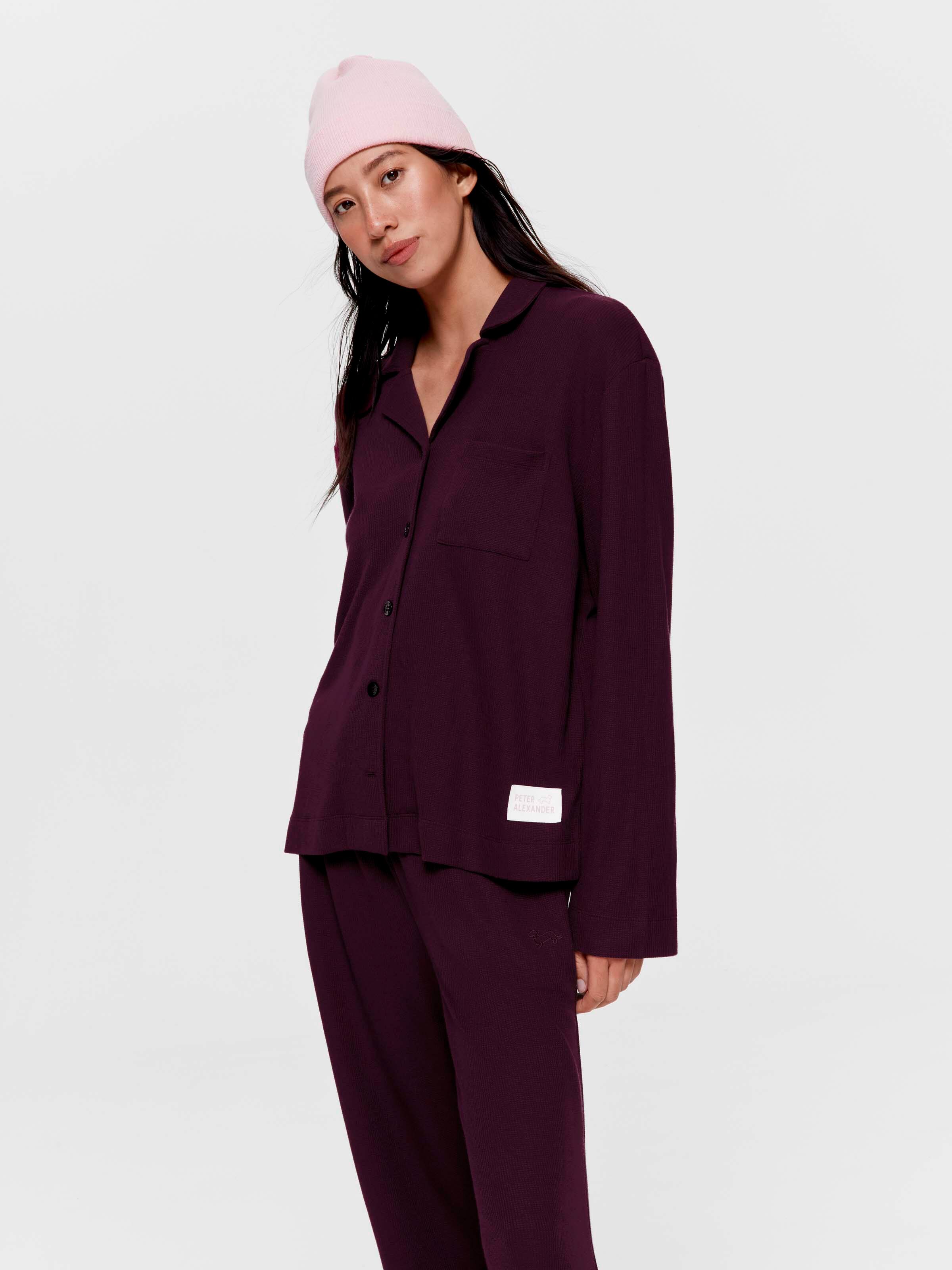 Plum Waffle Long Sleeve Shirt