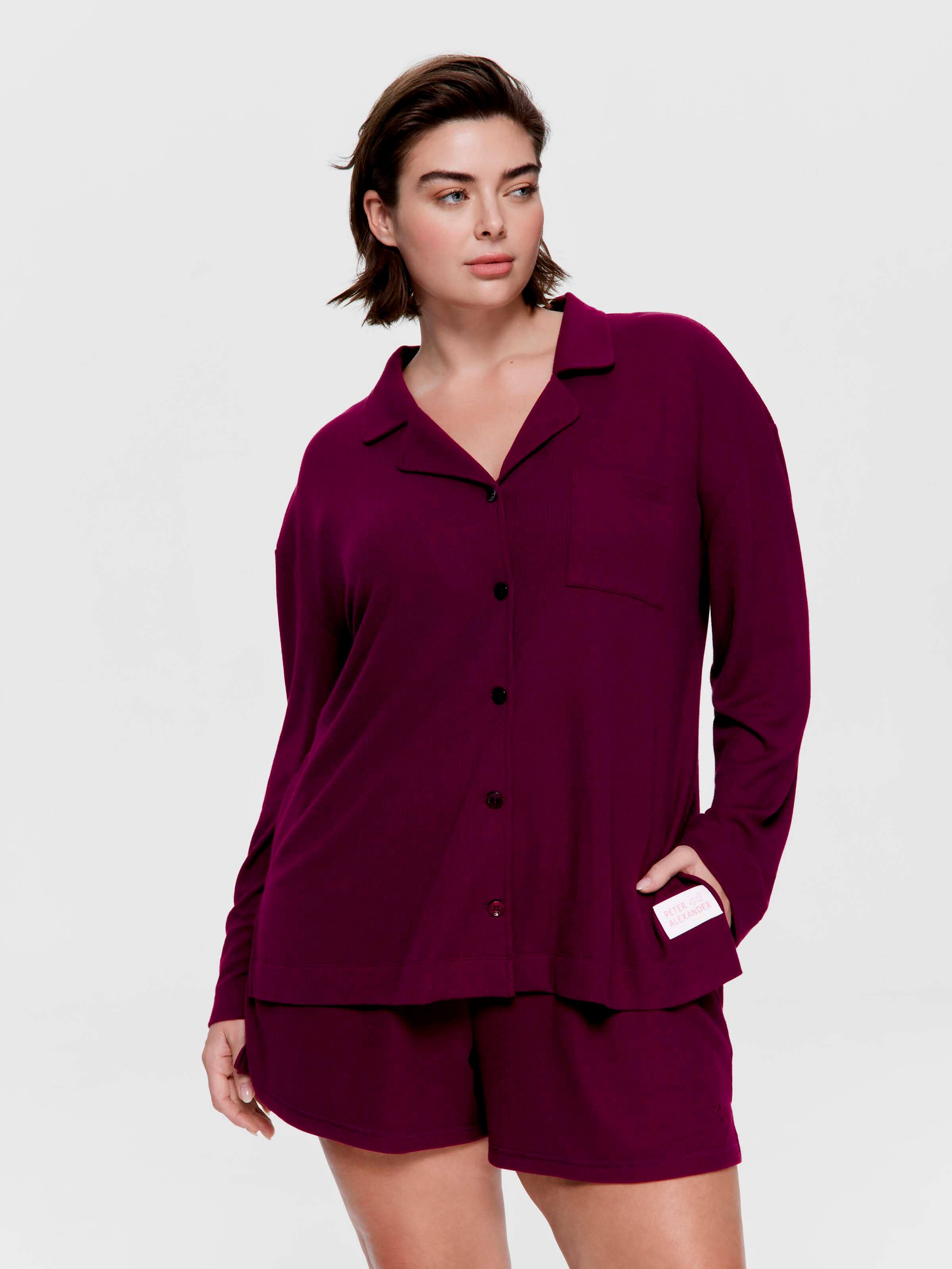 P.A. Plus Plum Waffle Long Sleeve Shirt