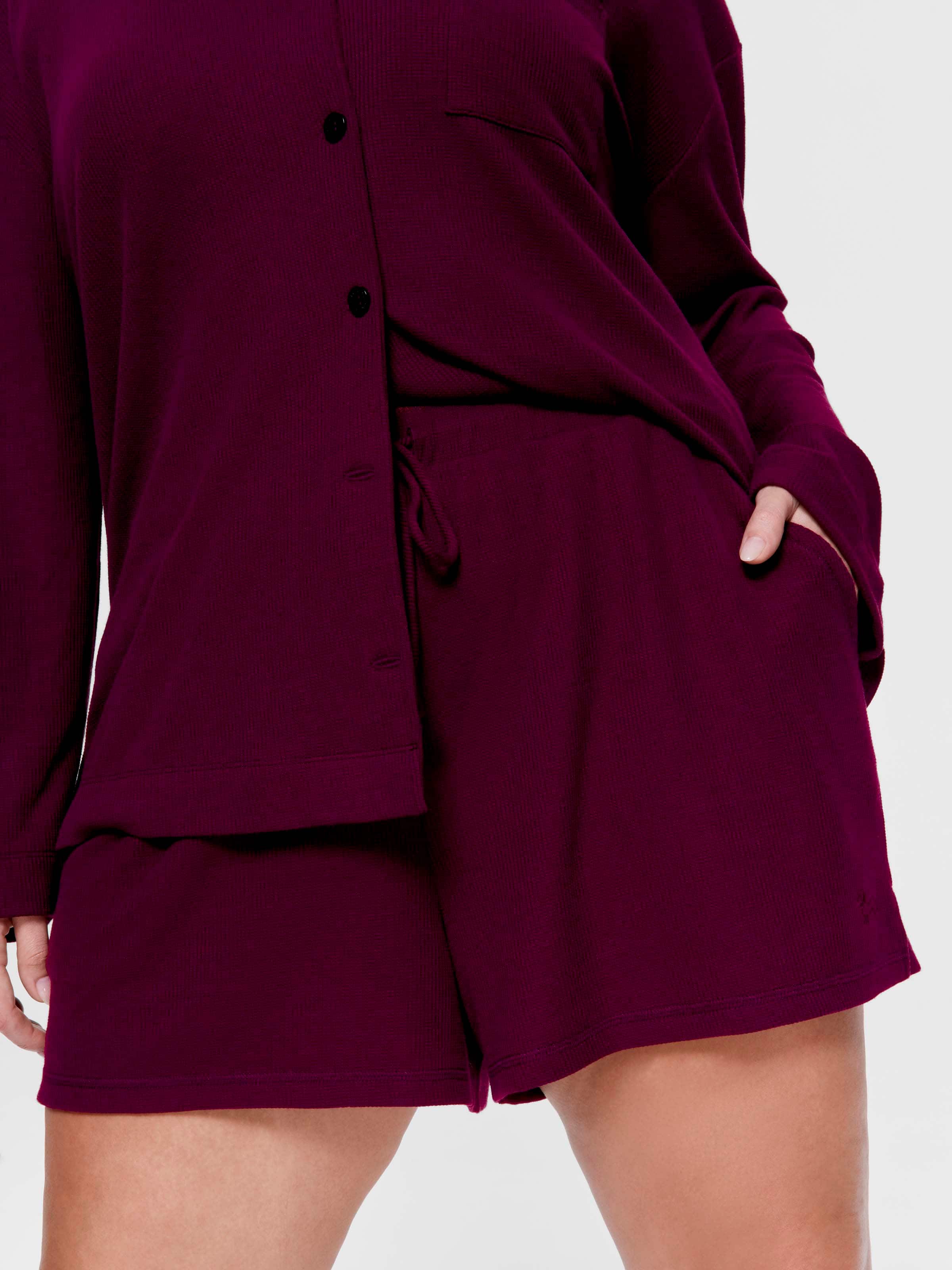 P.A. Plus Plum Waffle Mid Short