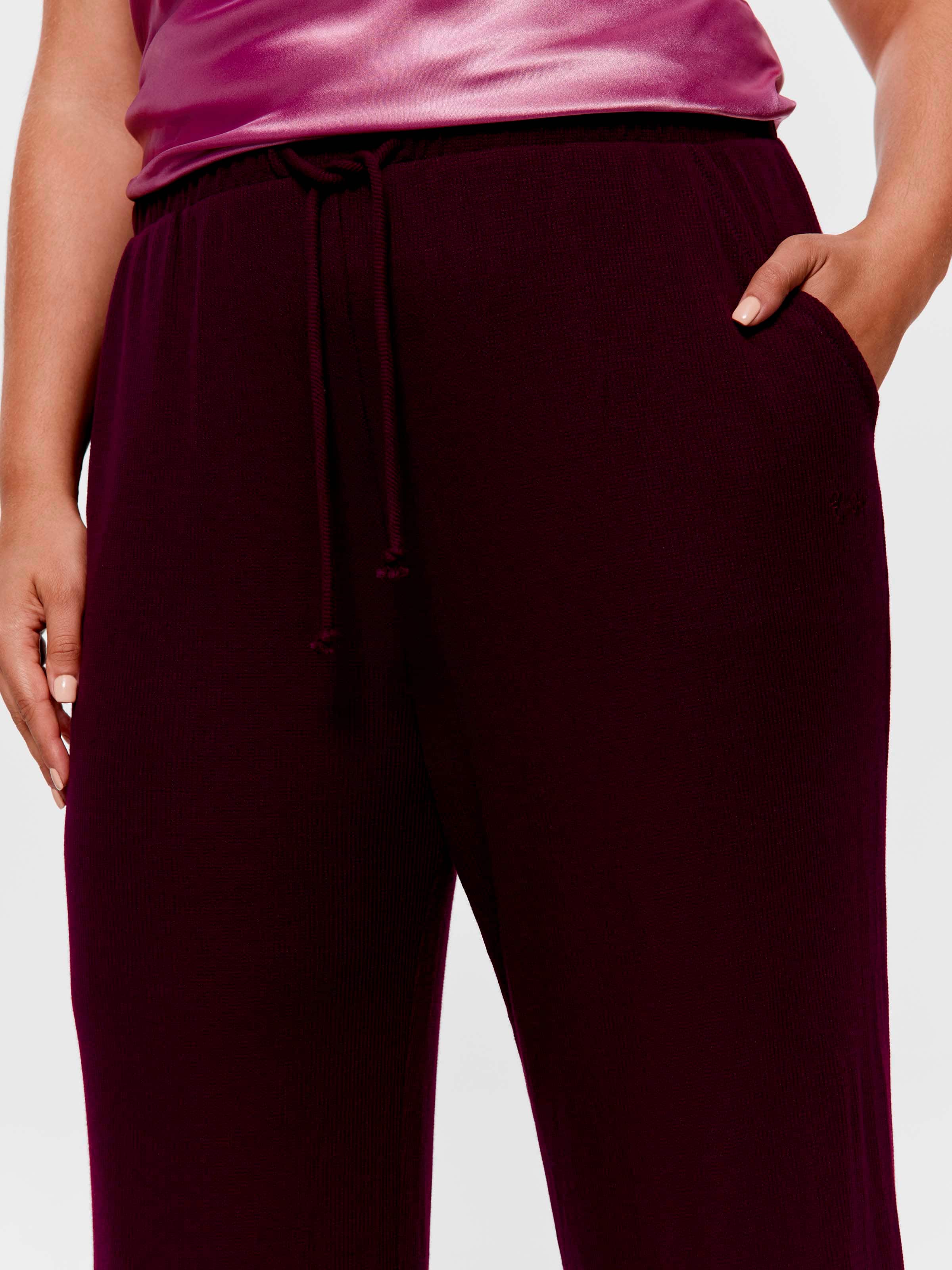 P.A. Plus Plum Waffle Straight Leg Pj Pant