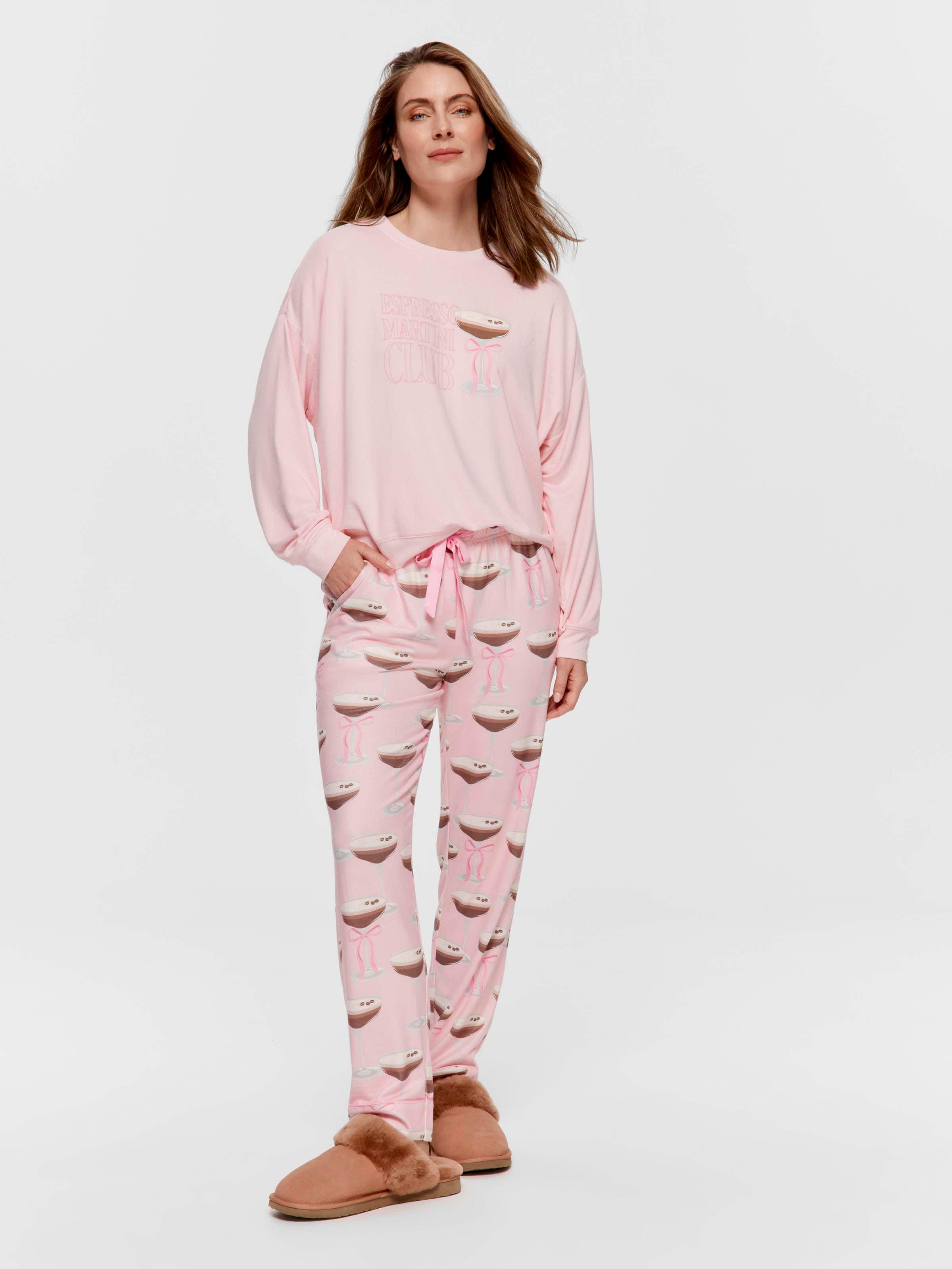 Espresso Martini Plush Straight Leg Pj Pant