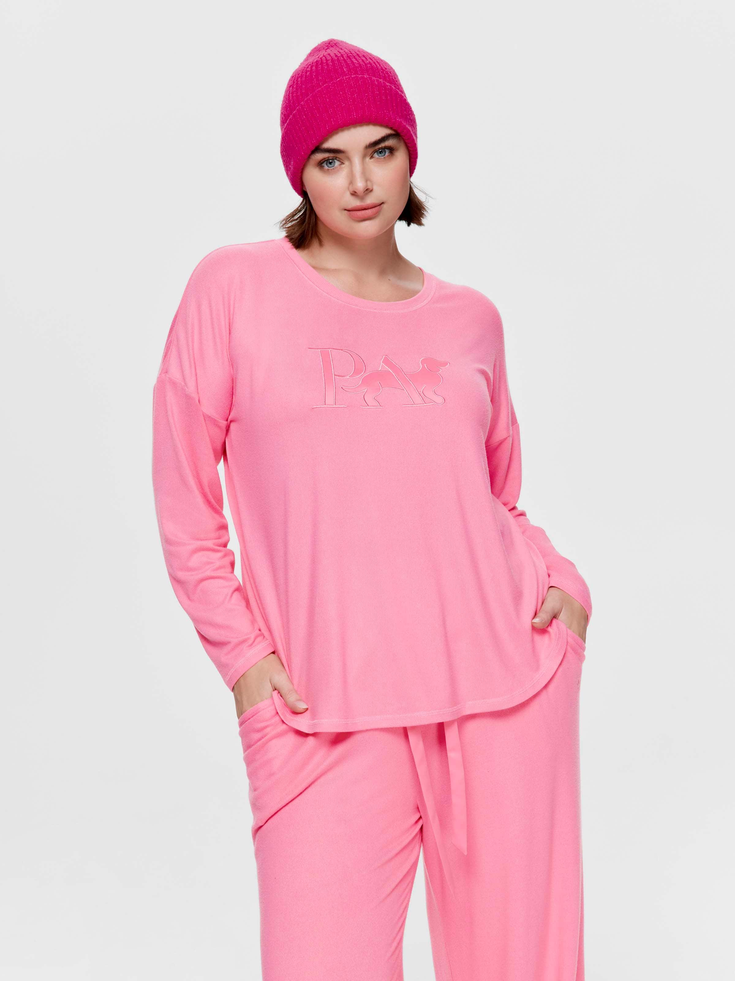 P.A. Plus Pink Lemonade Logo Plush Sweater