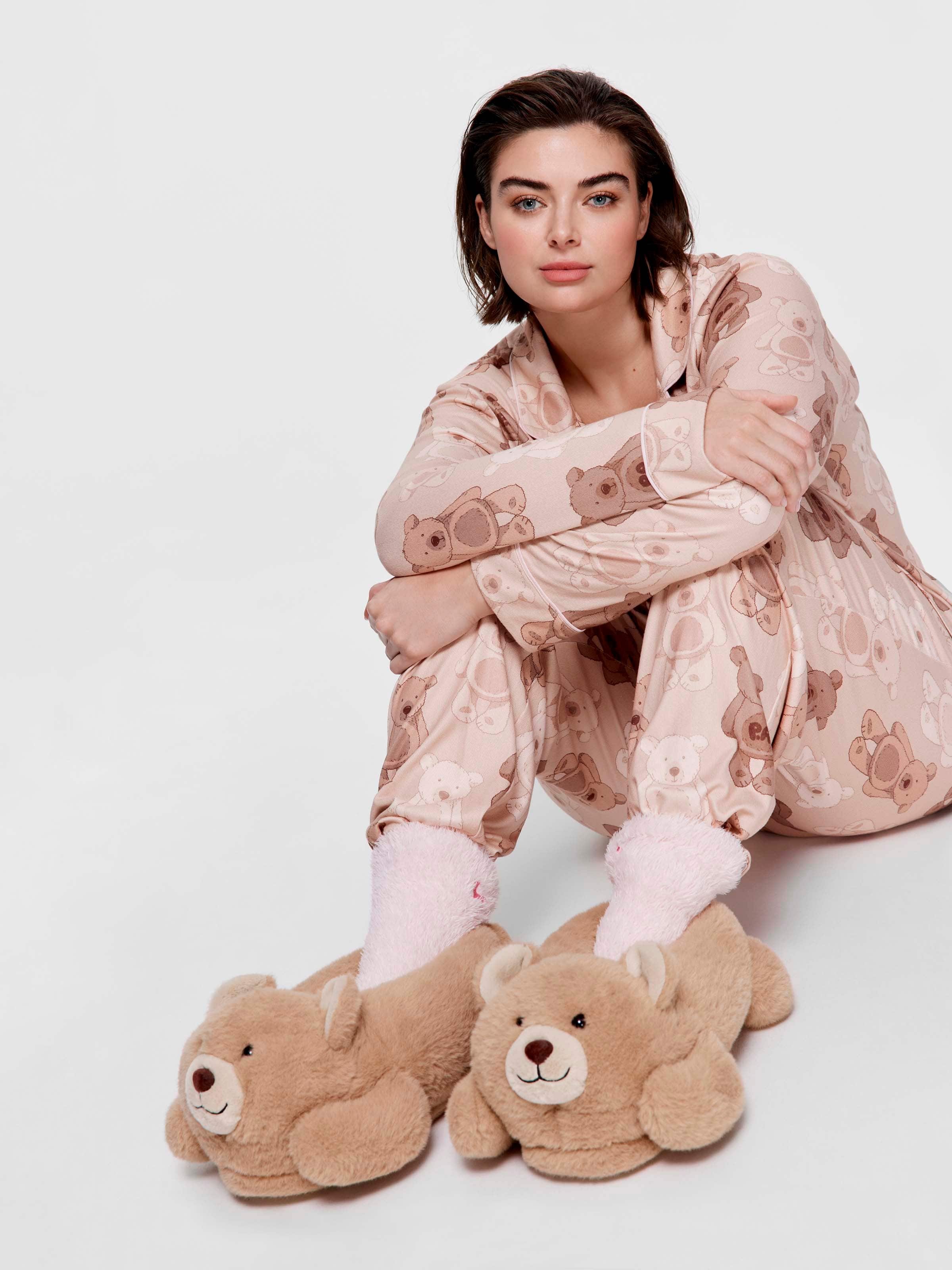 P.A. Plus Teddy Plush Long Pj Set