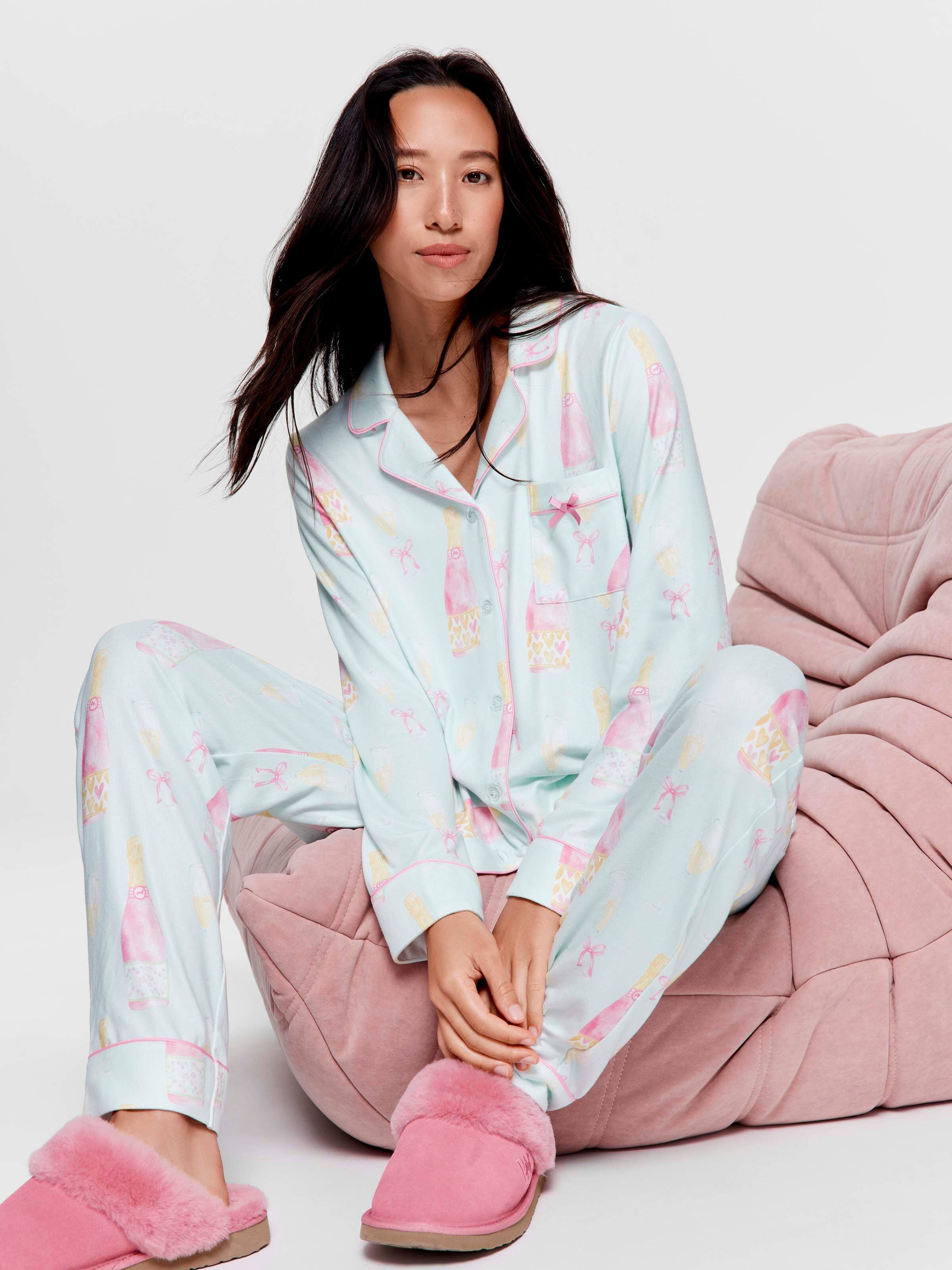 Champagne Time Plush Long Pj Set