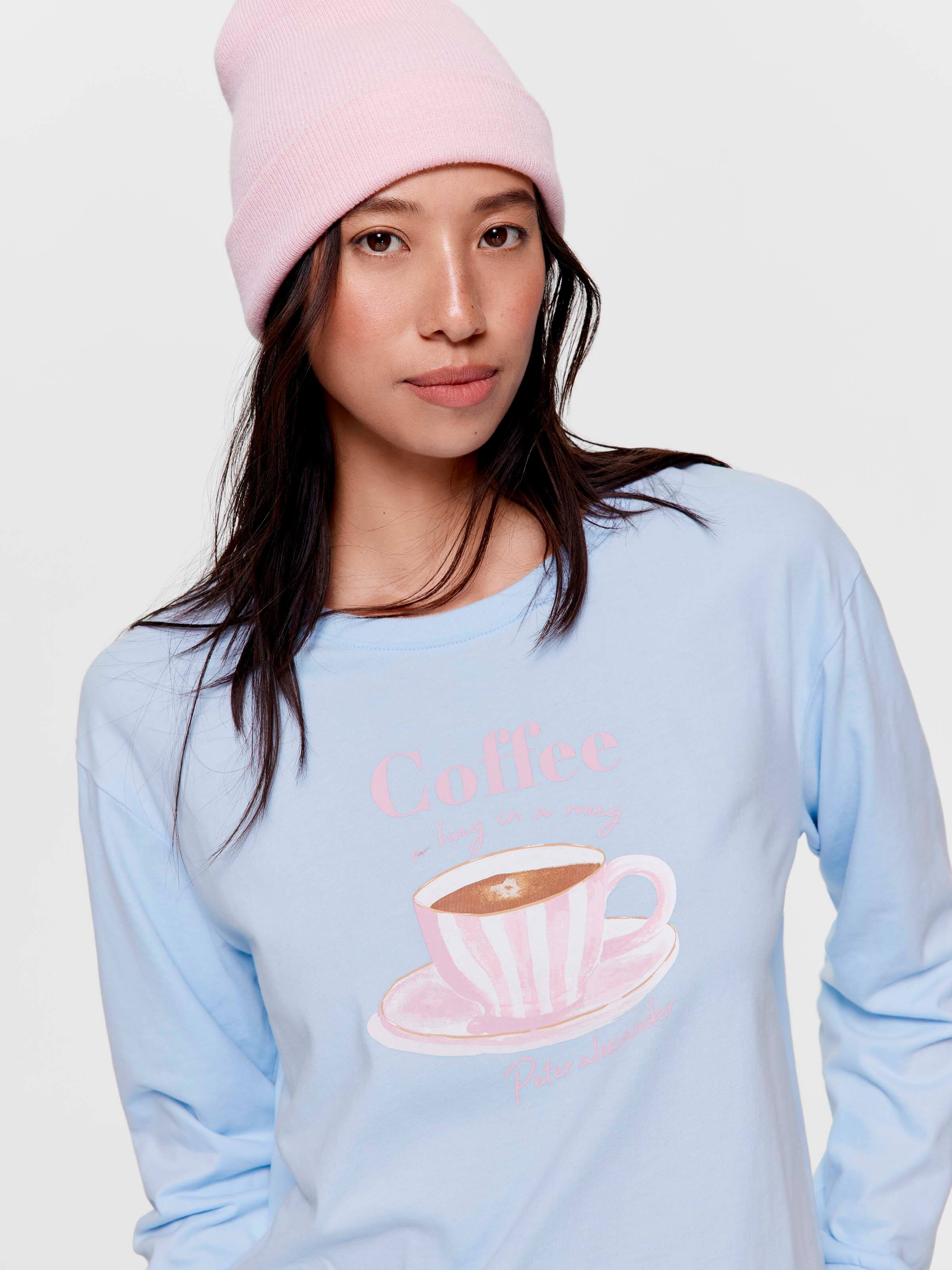 Coffee 100% Cotton Long Sleeve Top