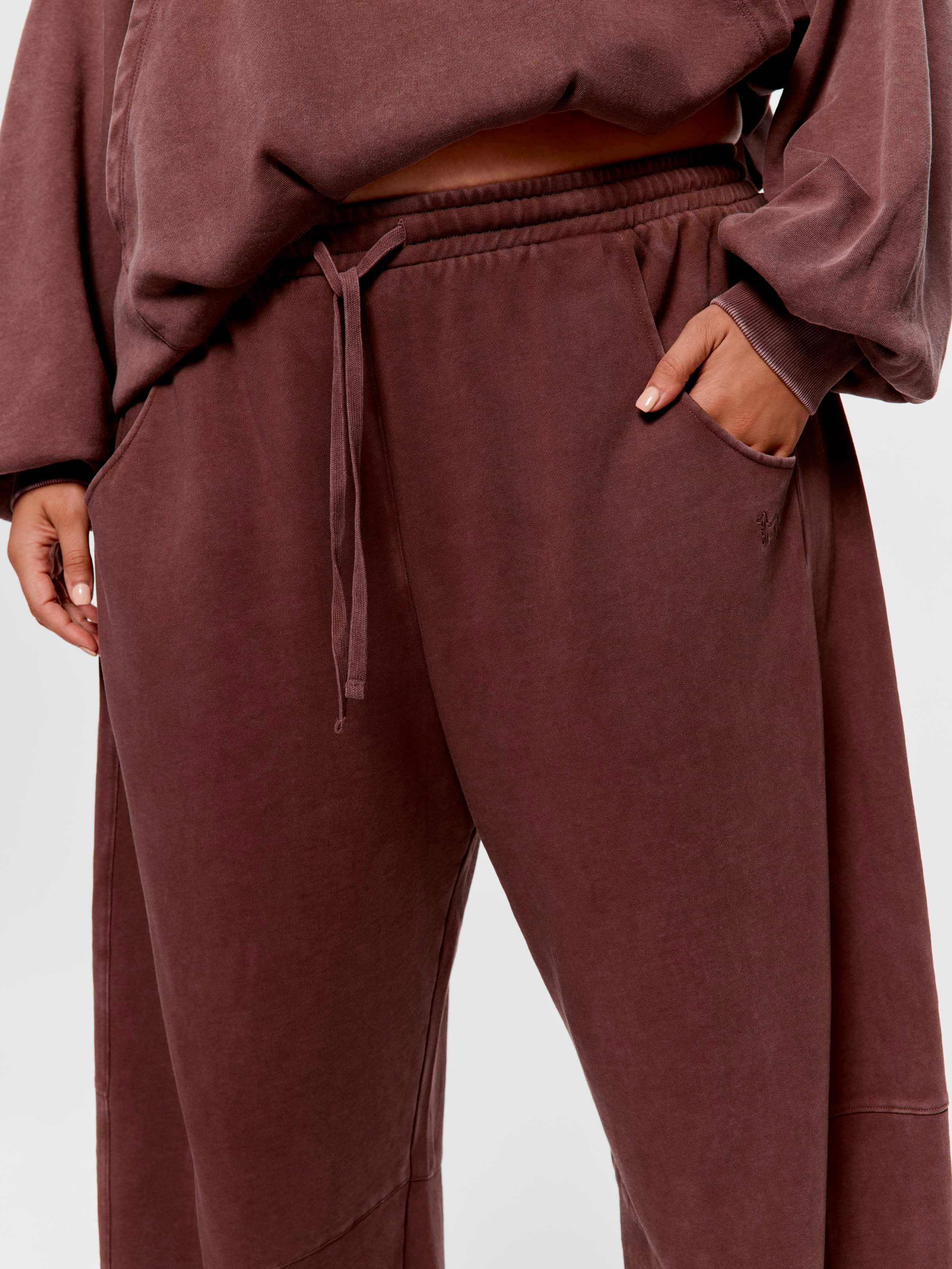 P.A. Plus Chocolate Fleece Barrel Leg Track Pant
