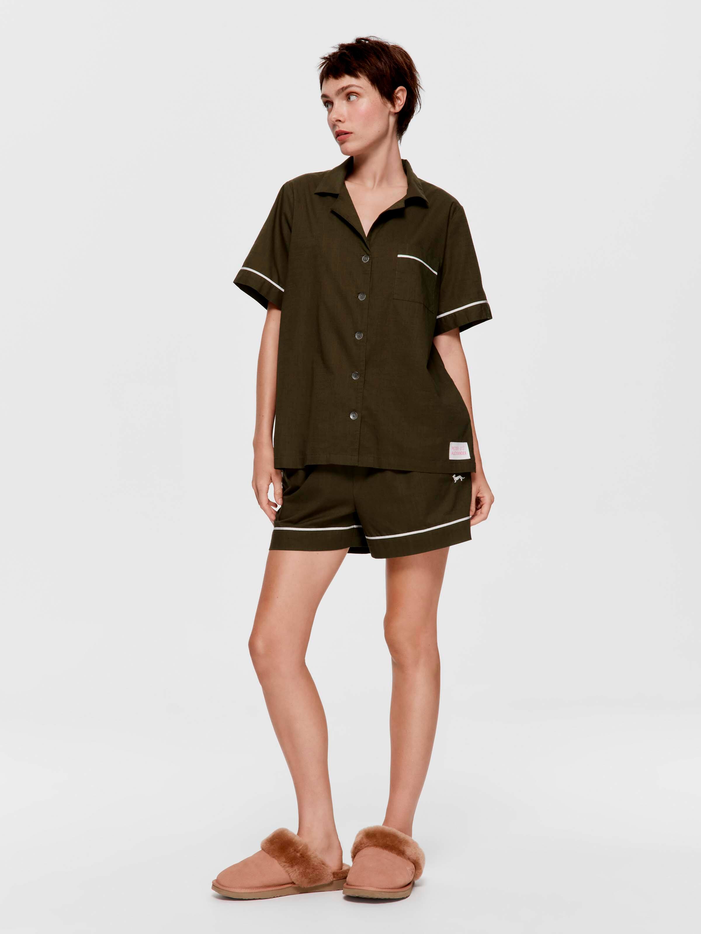 Olive 100% Cotton Short Sleeve Shirt